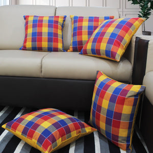 Cotton Adukalam Check Cushion Covers Pack Of 5 freeshipping - Airwill