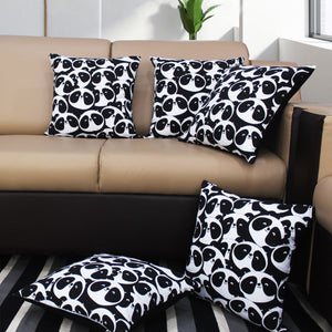 Cotton Black Panda Cushion Covers Pack Of 5 freeshipping - Airwill