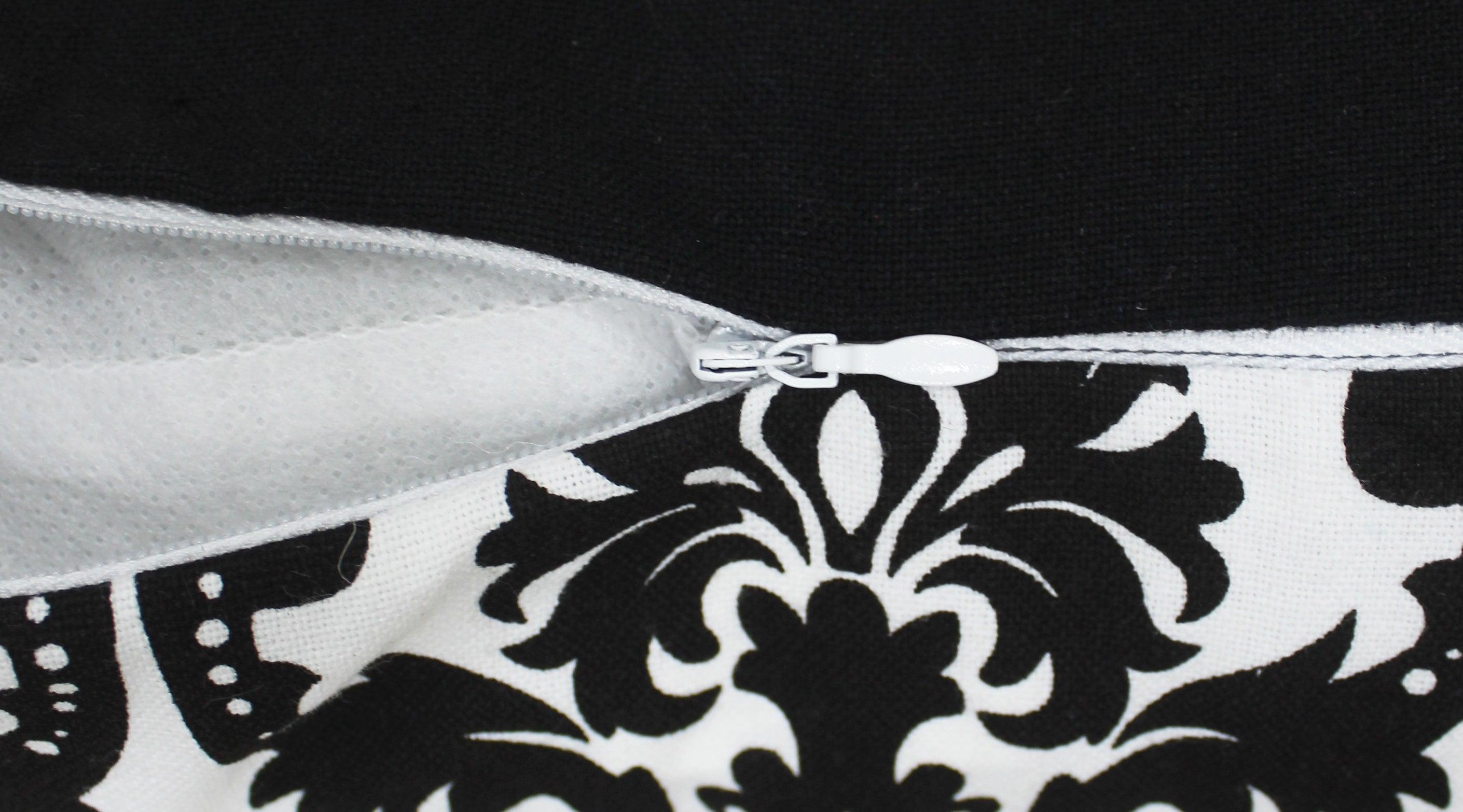 Cotton Black & White Damask Cushion Covers