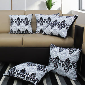 Cotton Black & White Damask Cushion Covers Pack Of 5 freeshipping - Airwill