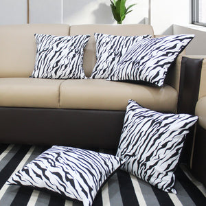 Cotton White Tiger Stripe Cushion Covers Pack Of 5 freeshipping - Airwill