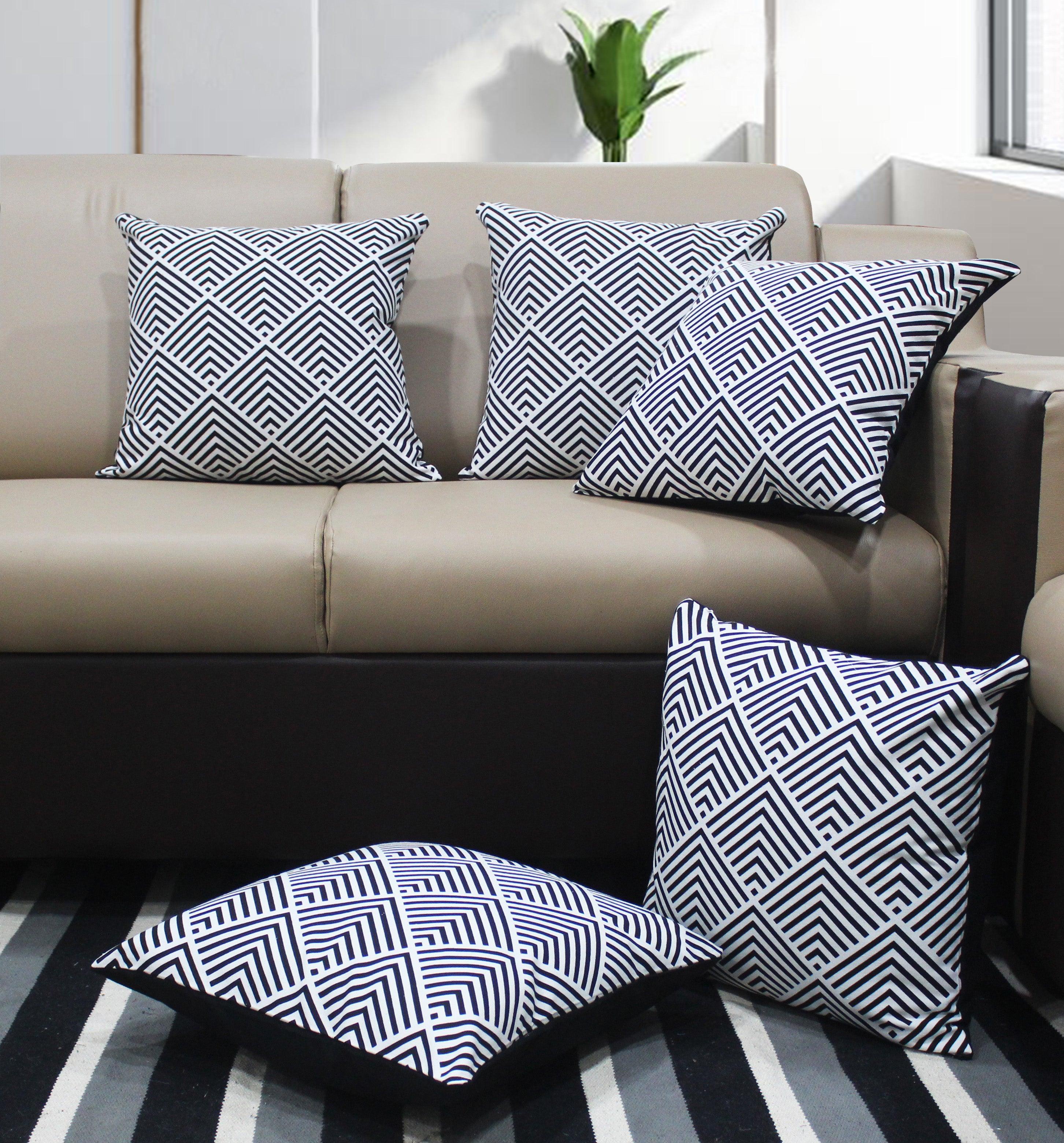 Cotton Diamond Check Cushion Covers