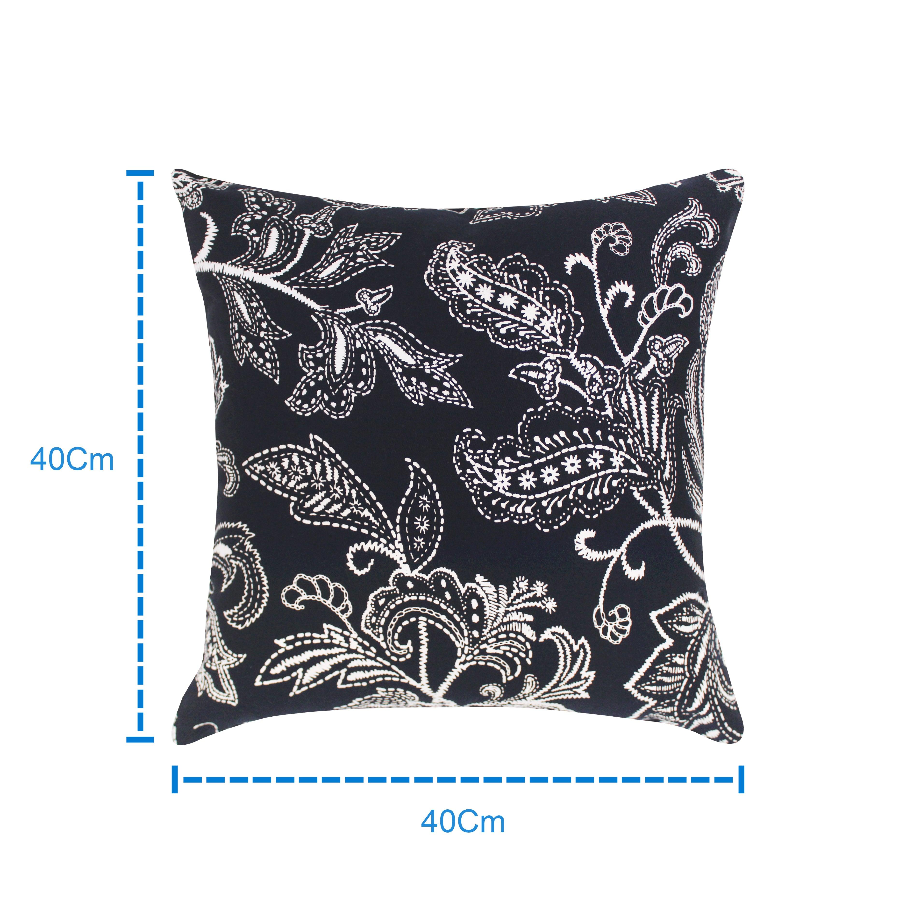 Cotton Black Flower Cushion Covers