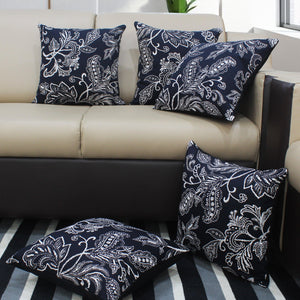 Cotton Black Flower Cushion Covers Pack of 5 freeshipping - Airwill