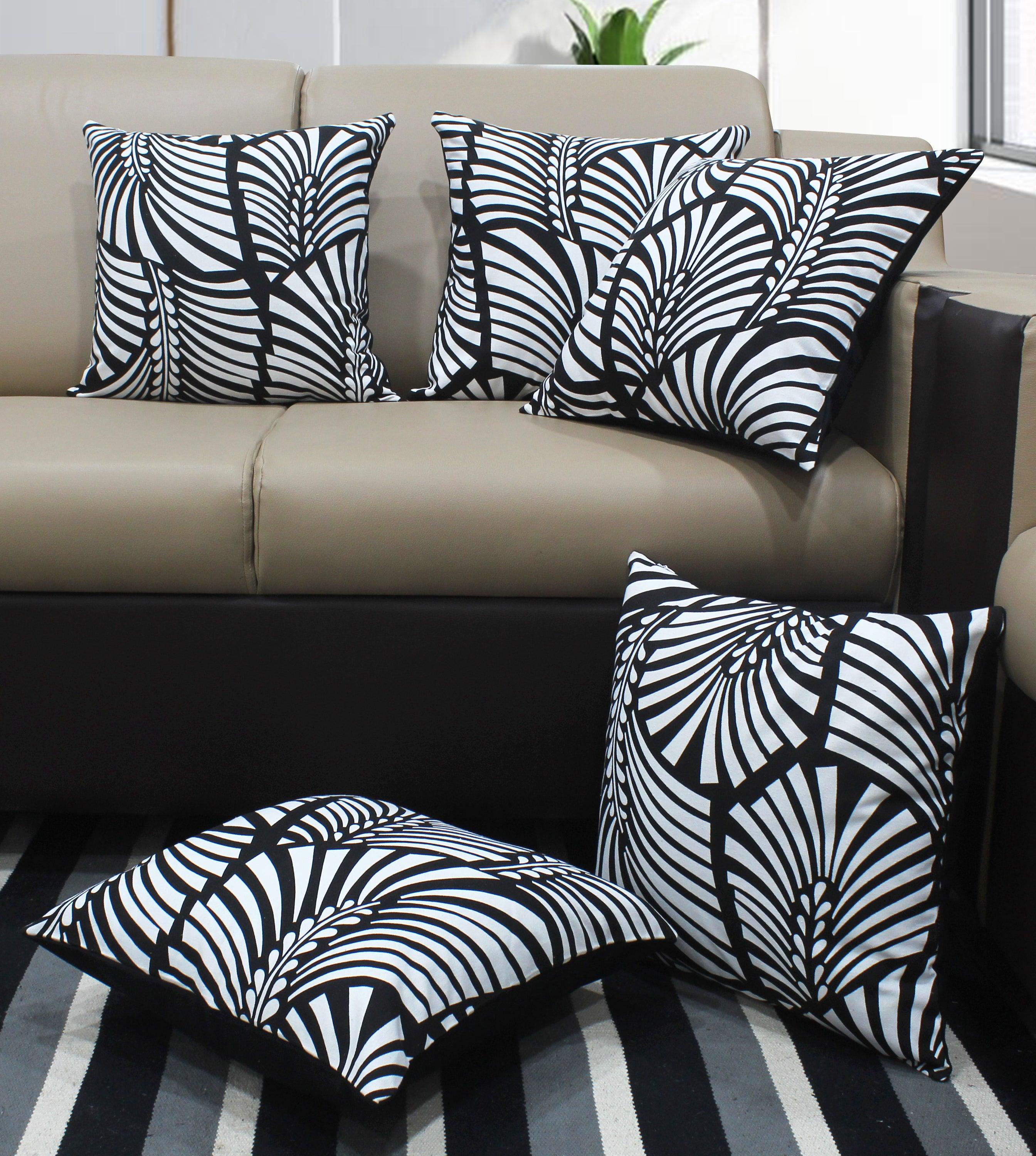Cotton Black Zebra Cushion Covers