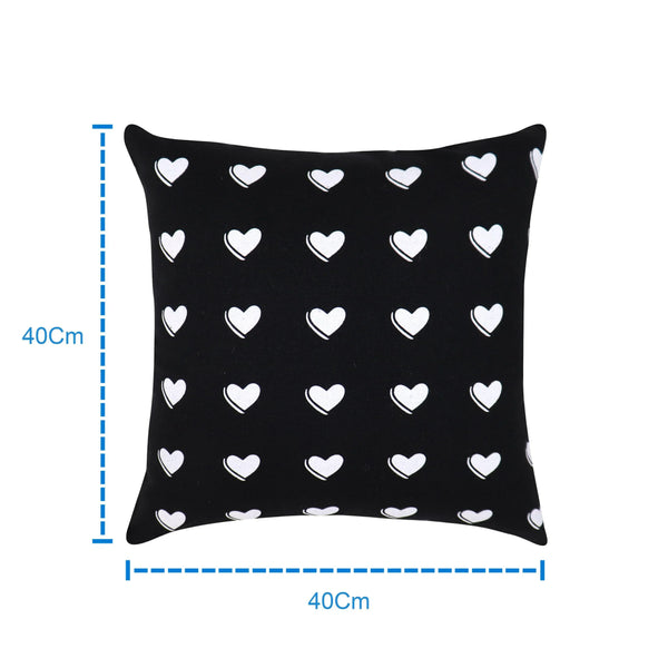 Buy Cotton Black Heart Cushion Covers Online | AirWill - Airwill