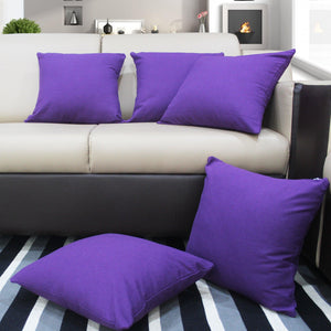 Cotton Solid Violet Cushion Covers Pack of 5 freeshipping - Airwill