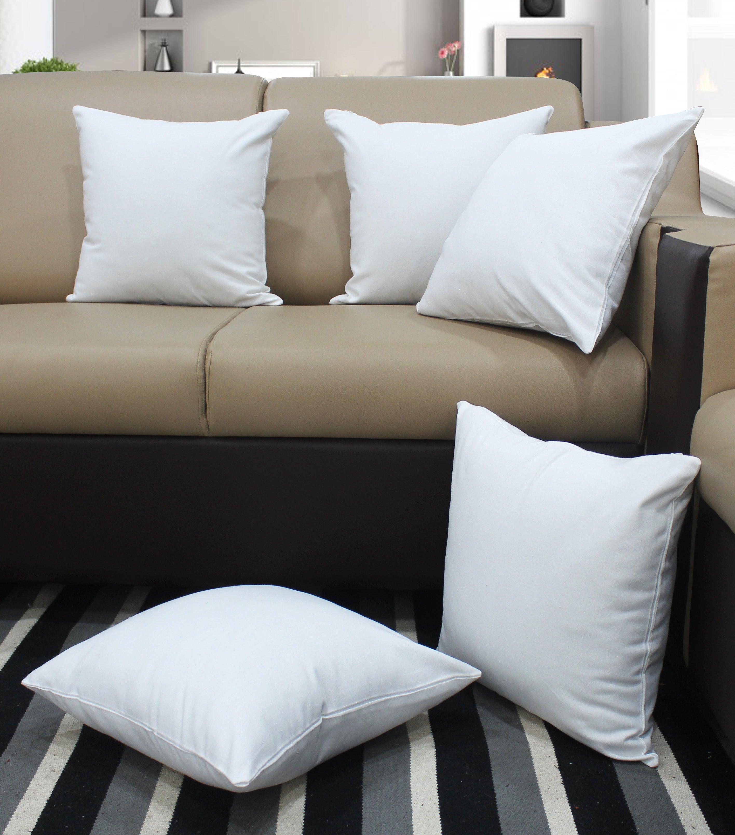 Cotton Solid White Cushion Covers