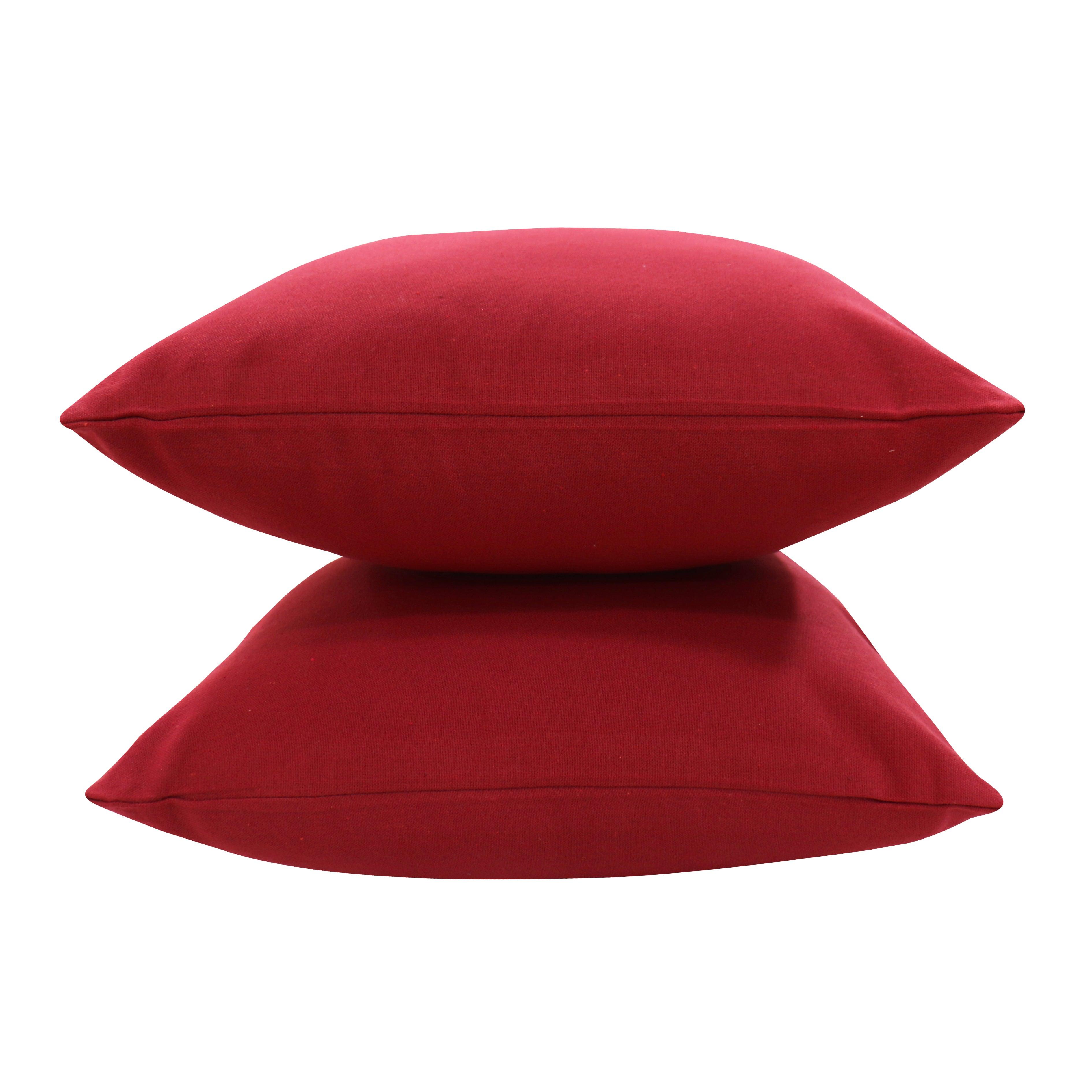 Cotton Solid Red Cushion Covers