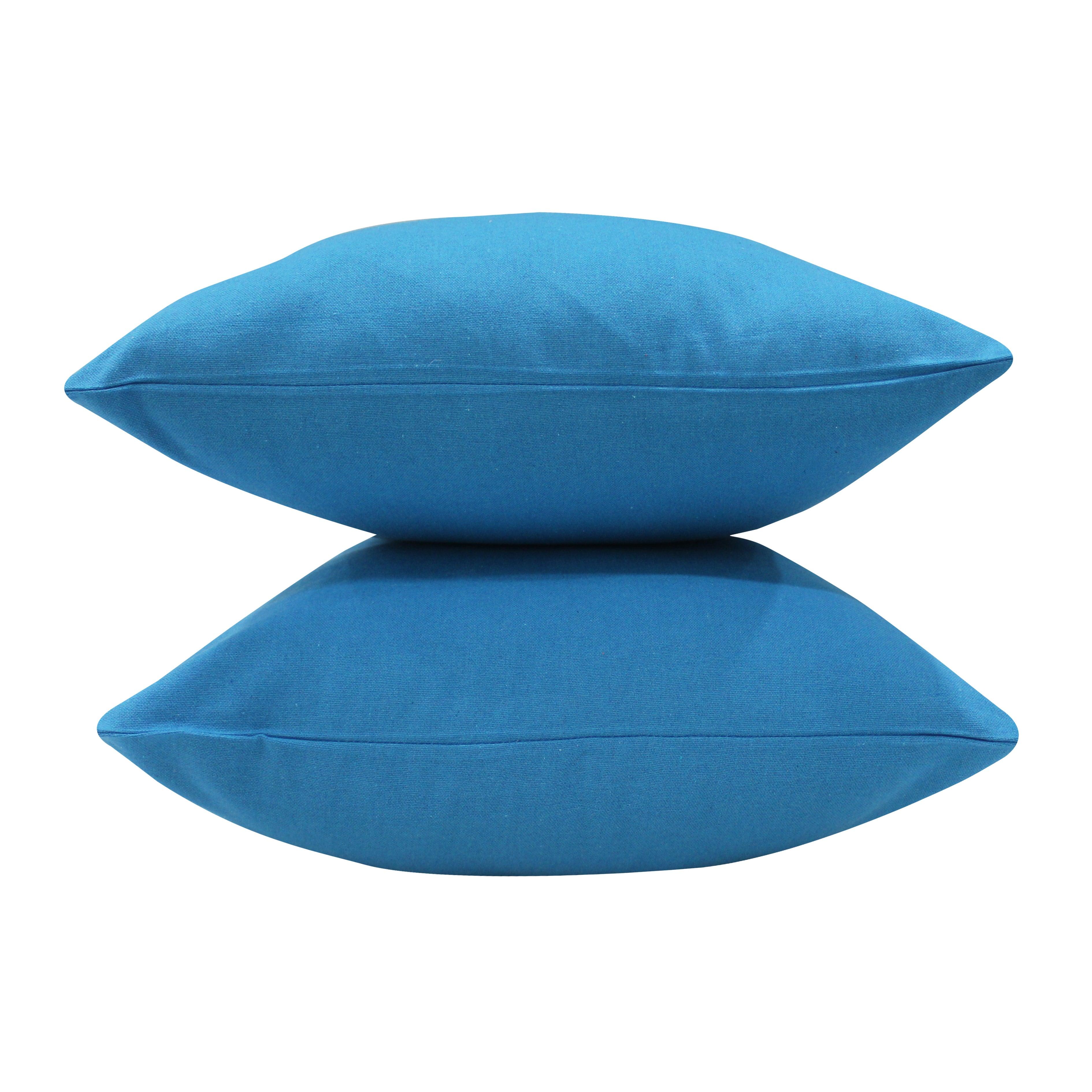 Cotton Solid Turquoise Blue Cushion Covers