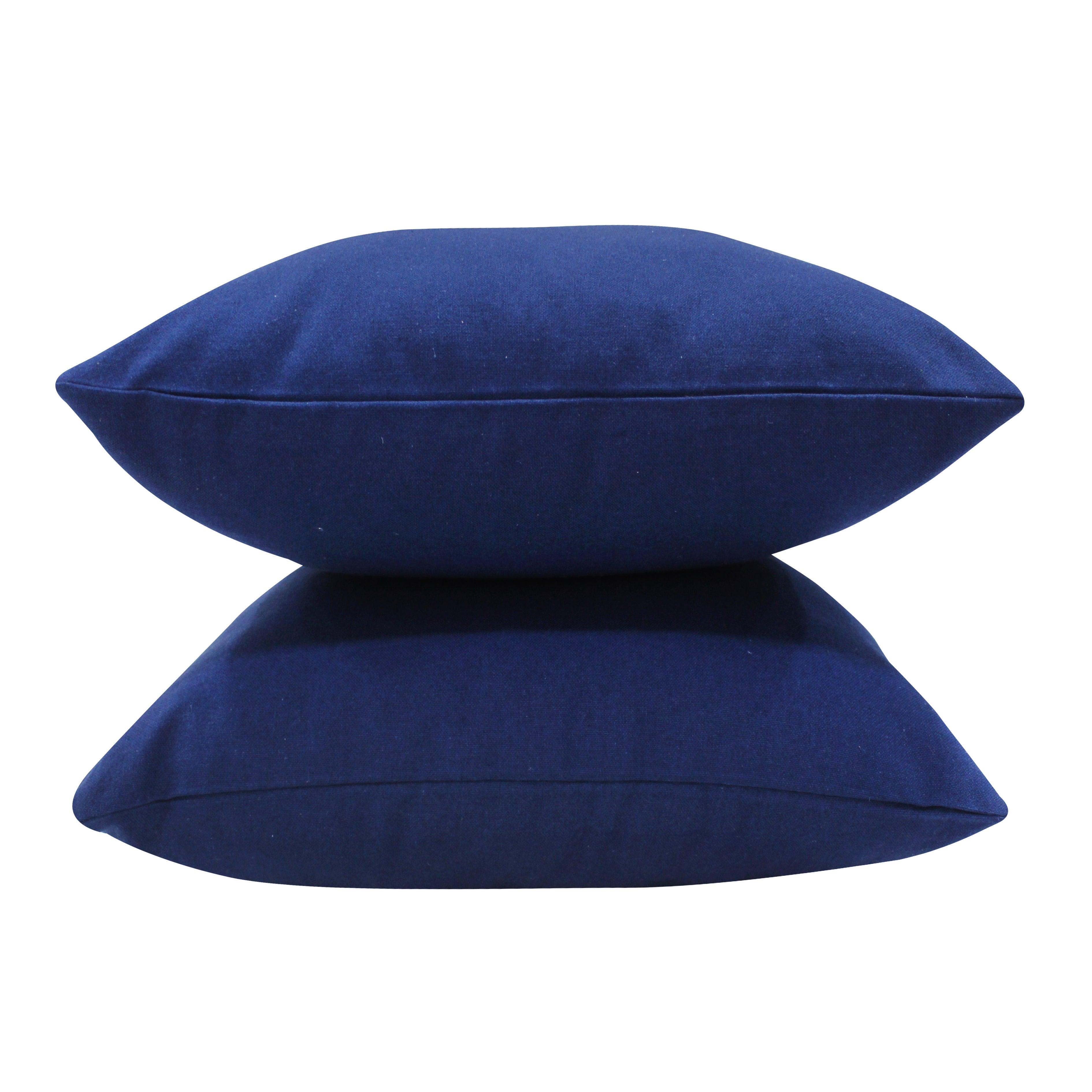 Cotton Solid Blue Cushion Covers