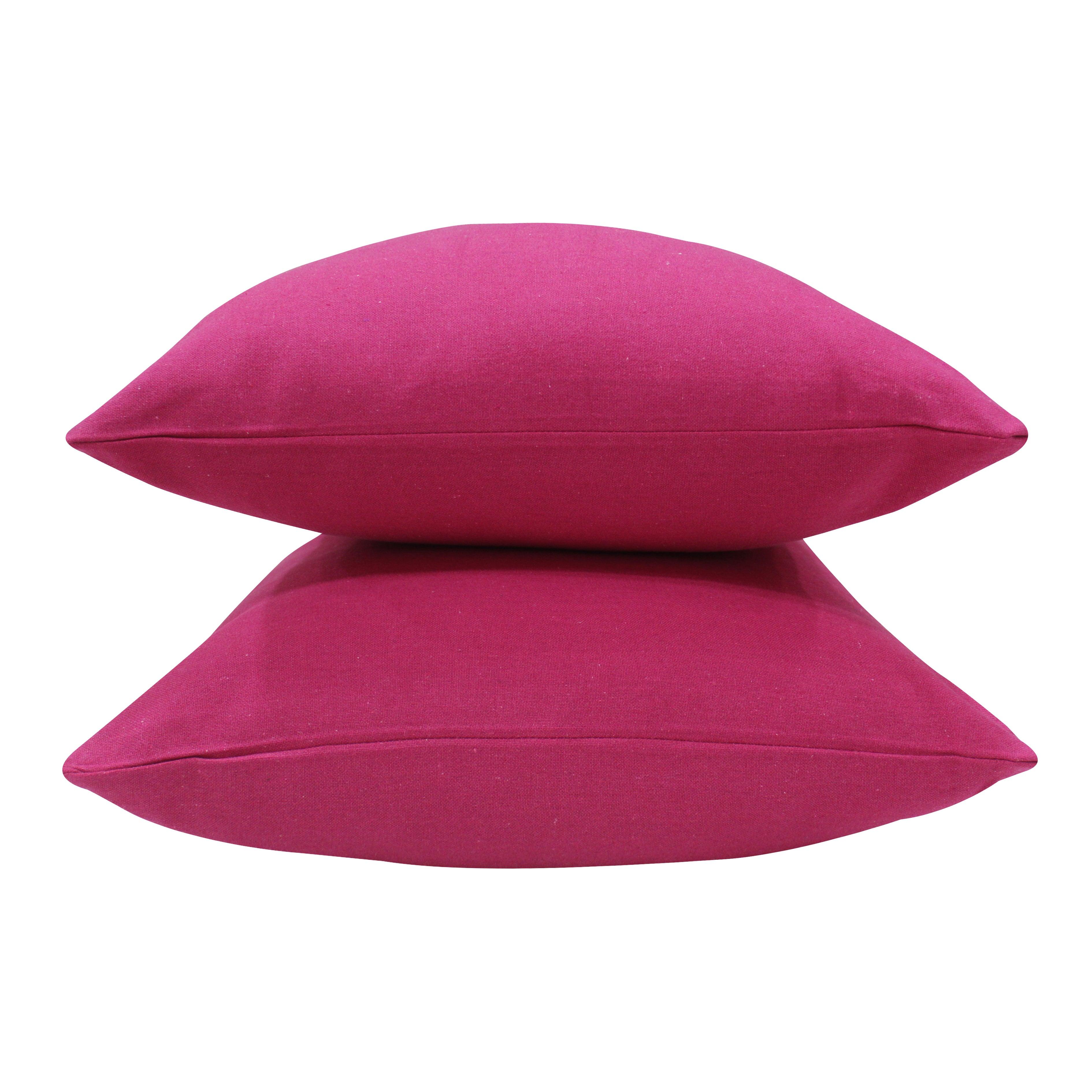 Cotton Solid Pink Cushion Covers