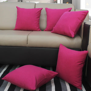 Cotton Solid Pink Cushion Covers Pack of 5 freeshipping - Airwill