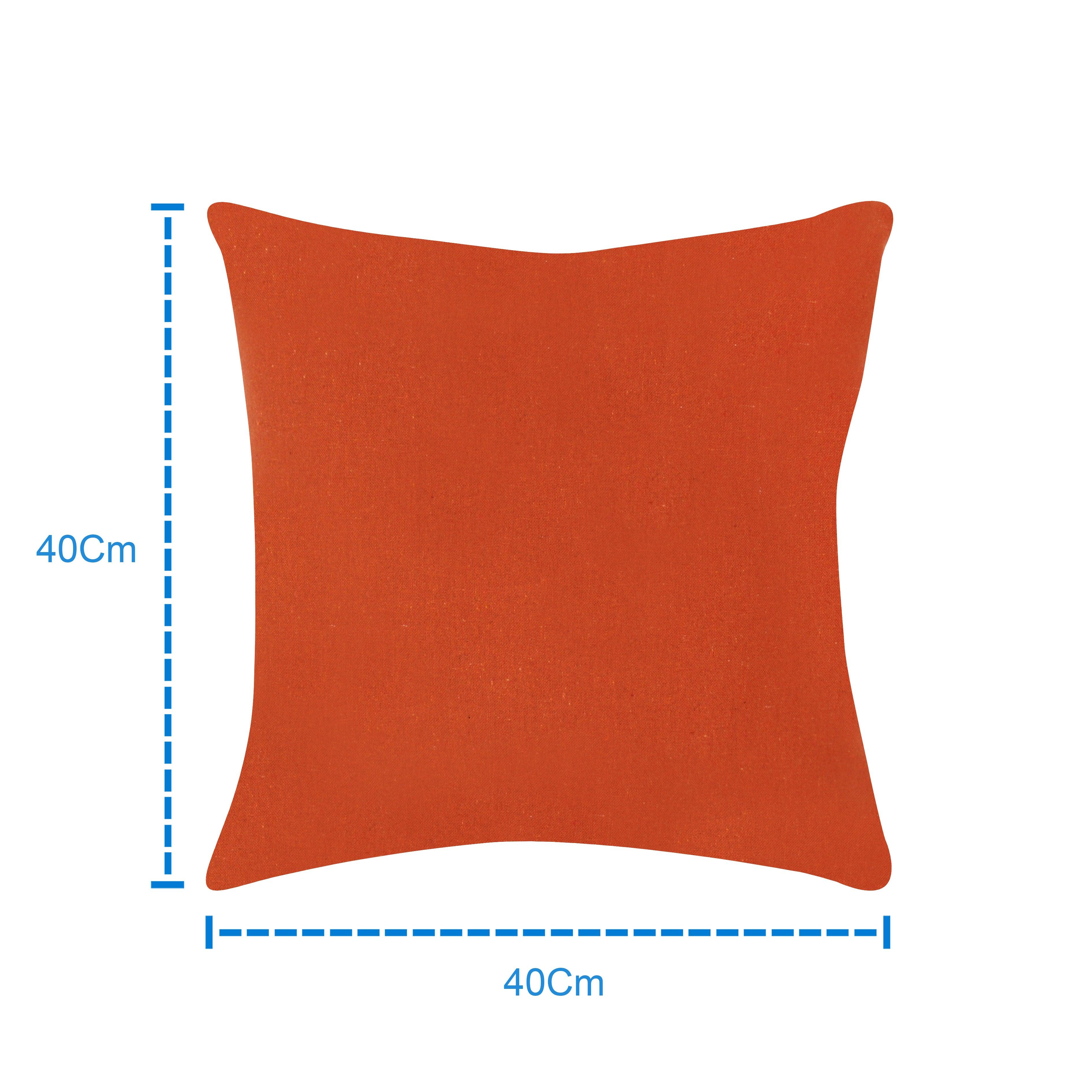 Cotton Solid Orange Cushion Covers