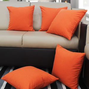 Cotton Solid Orange Cushion Covers Pack of 5 freeshipping - Airwill