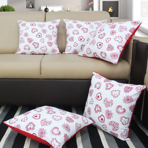Cotton Red Heart Cushion Covers Pack Of 5 freeshipping - Airwill
