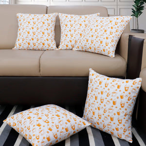 Cotton Cold Coffee Cushion Covers Pack of 5 freeshipping - Airwill