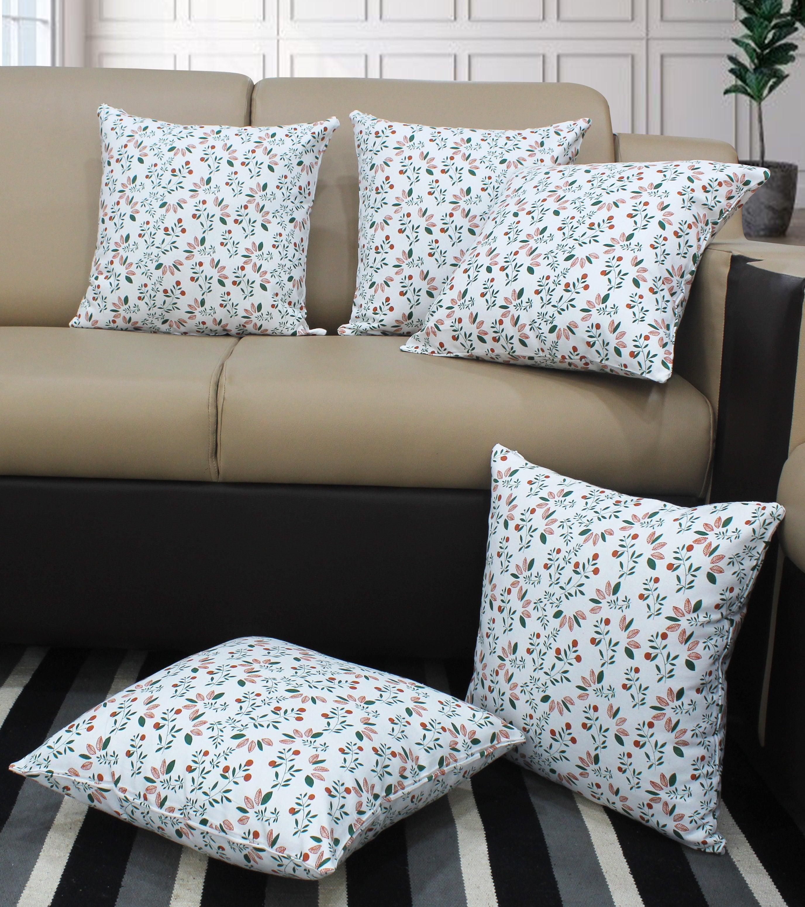 Cotton Kathambari Leaf Cushion Covers