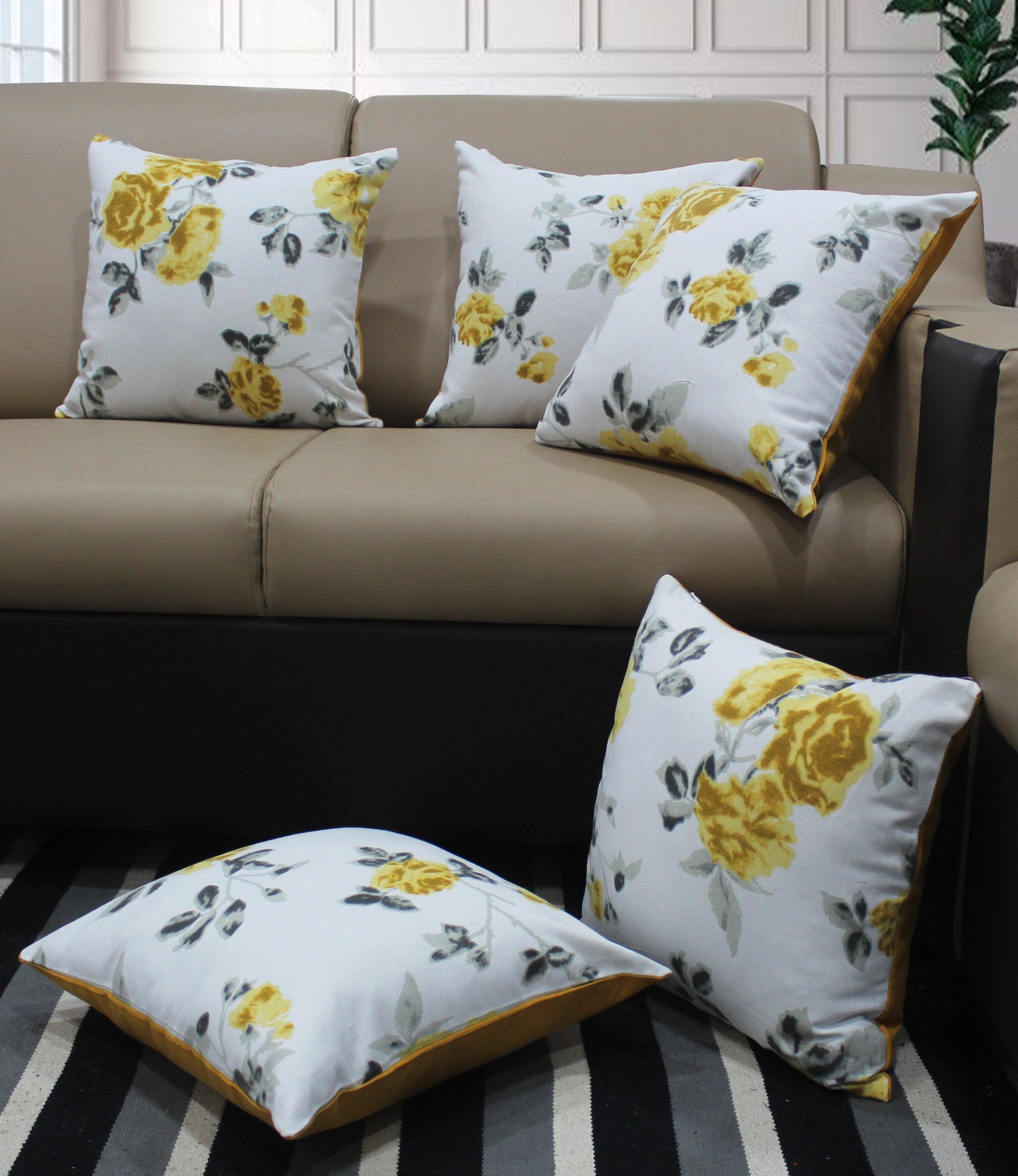 Cotton Elan Flower Cushion Covers