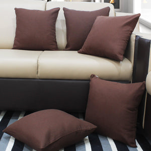 Cotton Solid Brown Cushion Covers Pack of 5 freeshipping - Airwill