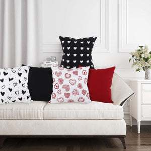 Cotton Heart Theme Designer Printed Cushion Covers Pack of 5 freeshipping - Airwill