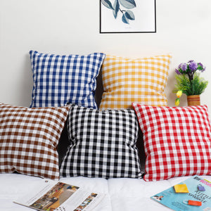 Cotton Gingham Check Theme Designer Cushion Covers Pack of 5 freeshipping - Airwill