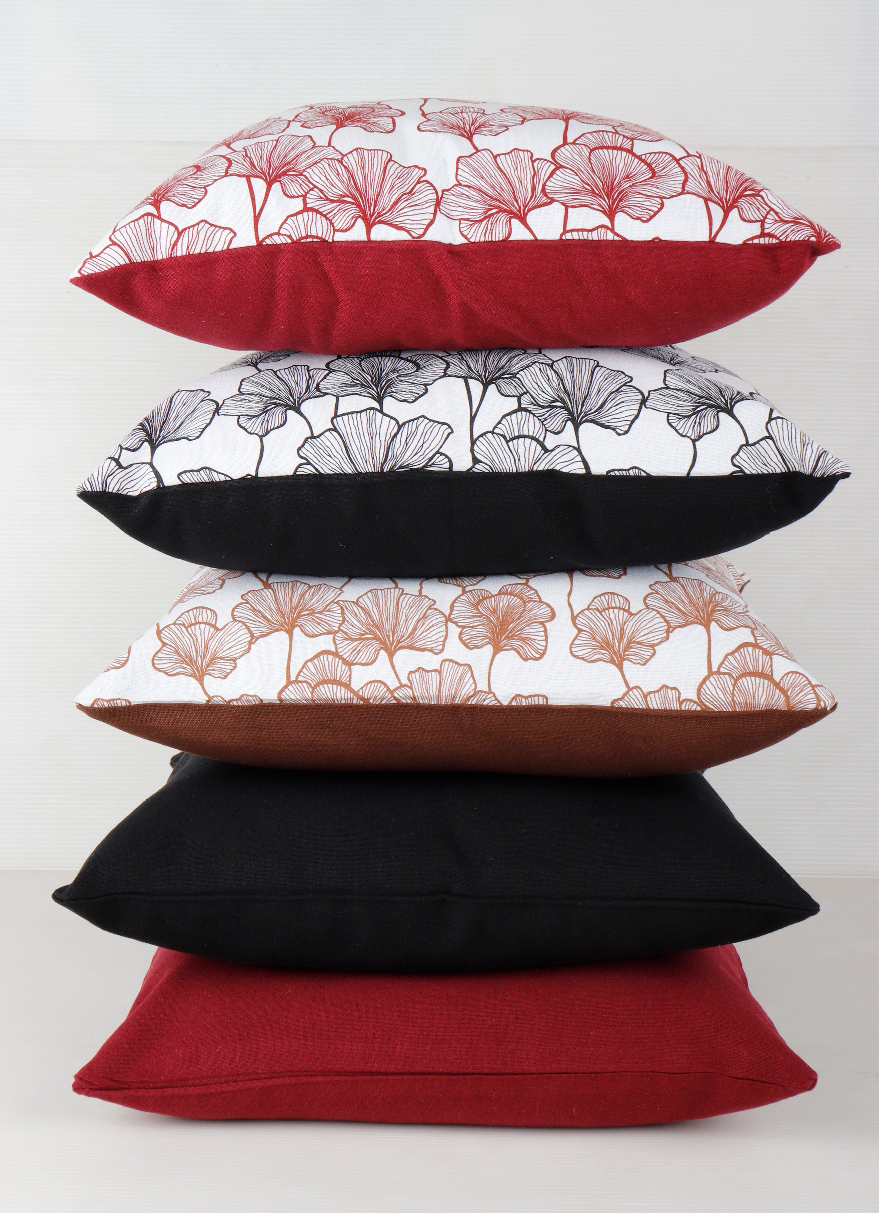 Cotton Single Leaf Theme Designer Printed Cushion Covers