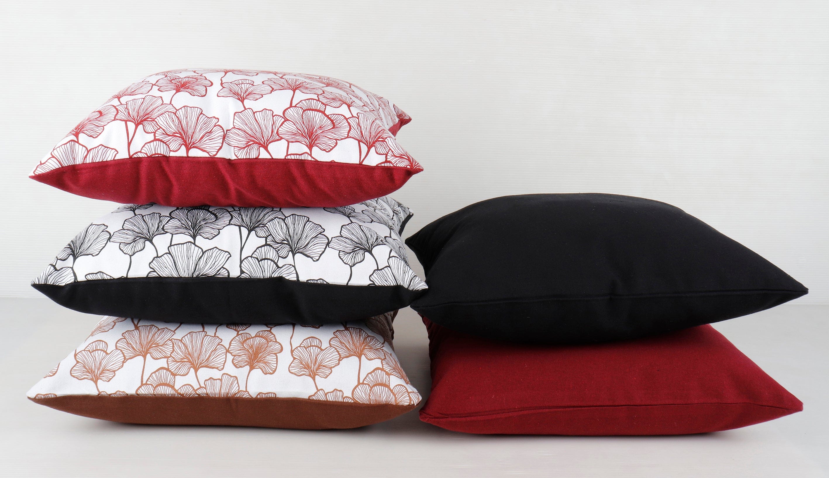 Cotton Single Leaf Theme Designer Printed Cushion Covers