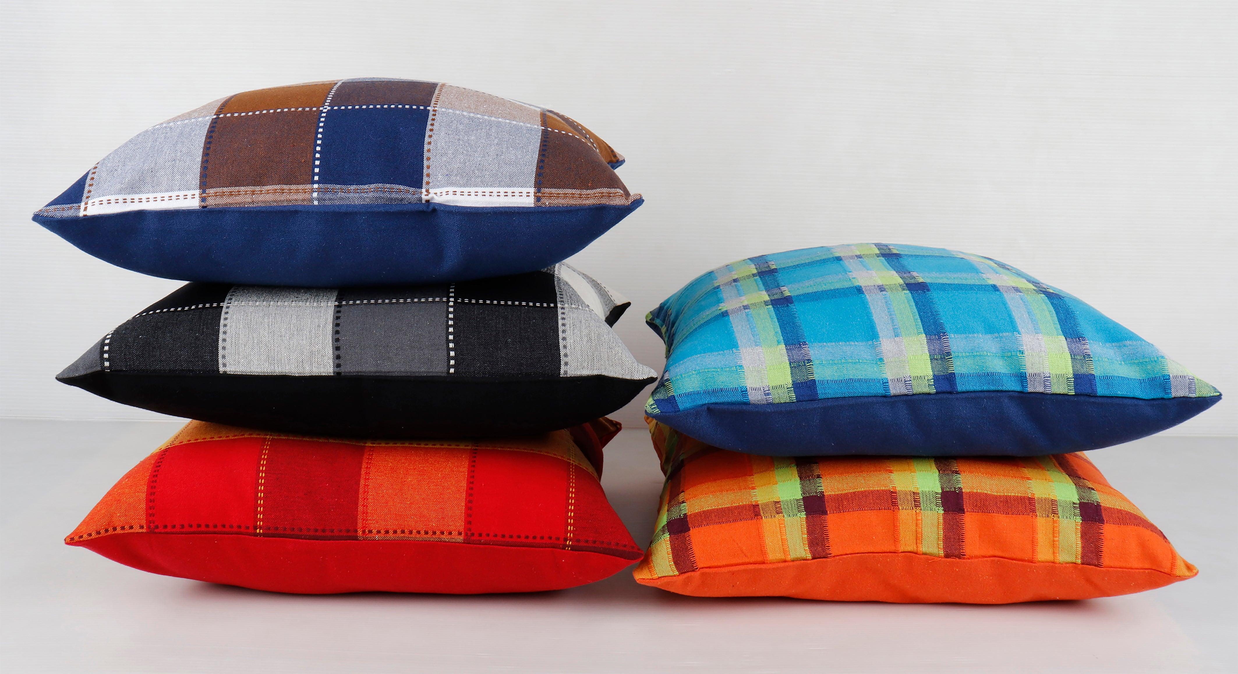 Cotton Checked Theme Designer Cushion Covers
