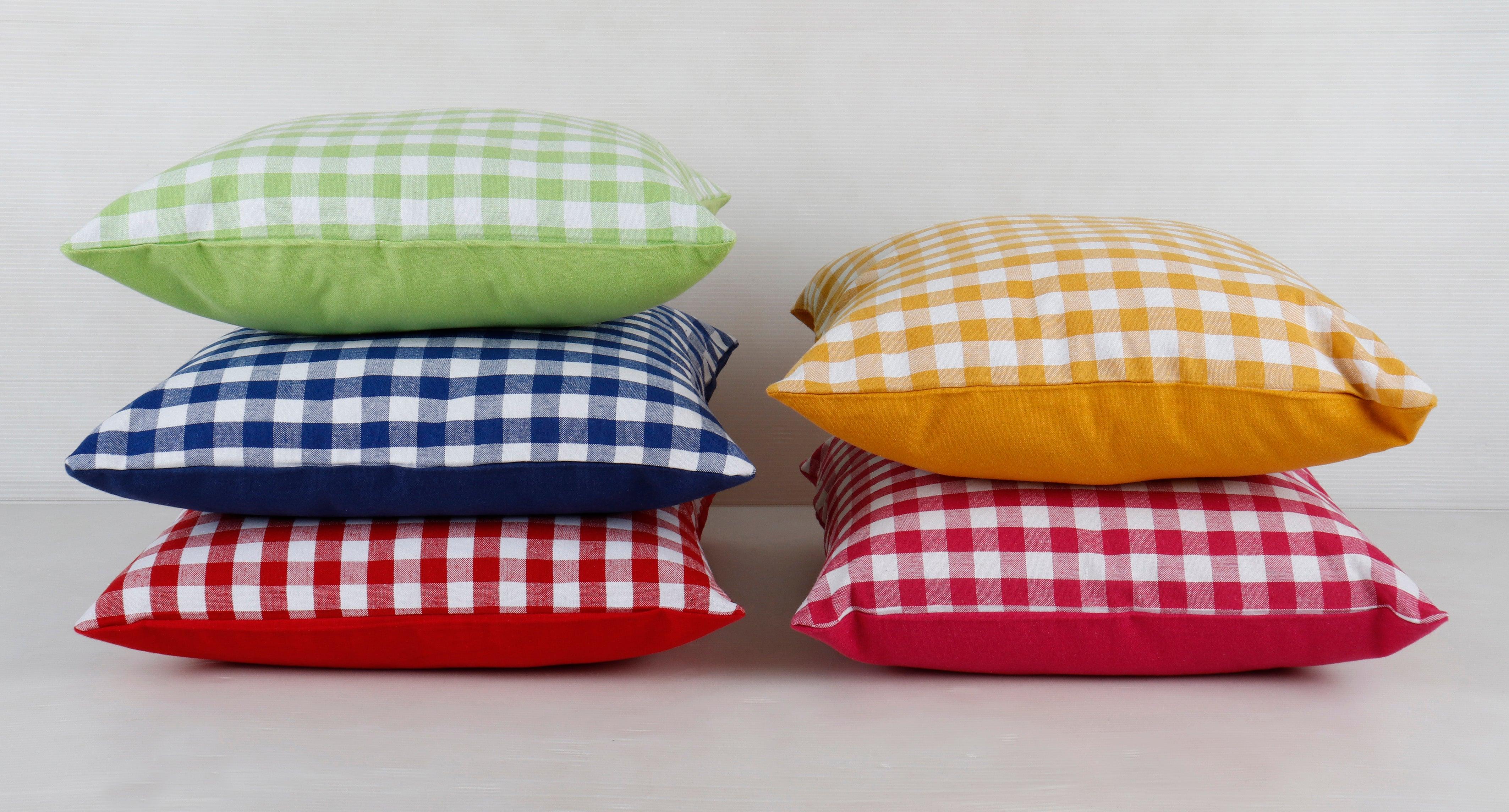Cotton Gingham Check Designer Cushion Covers