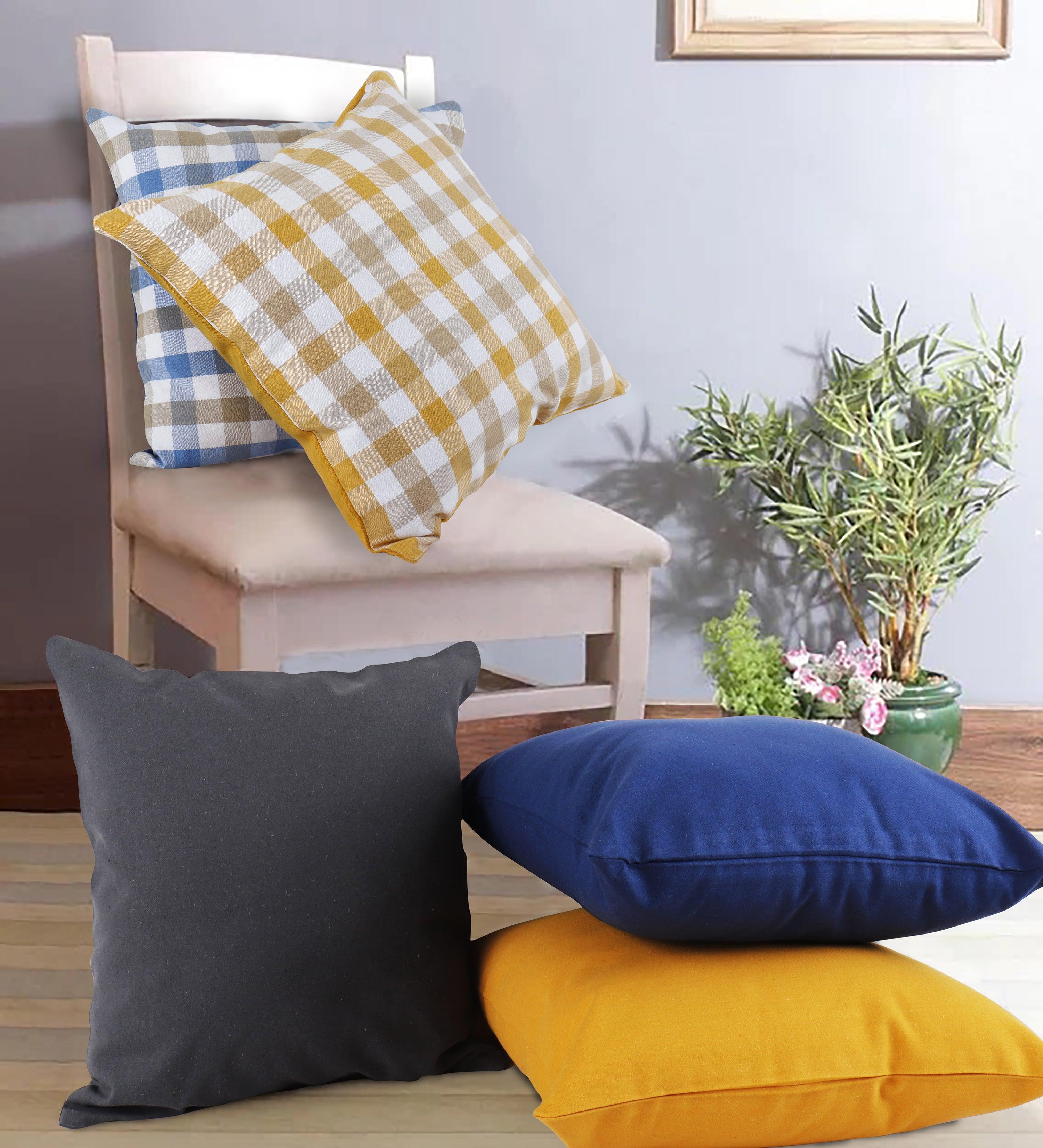 Cotton Lanfranki Check Designer Cushion Covers