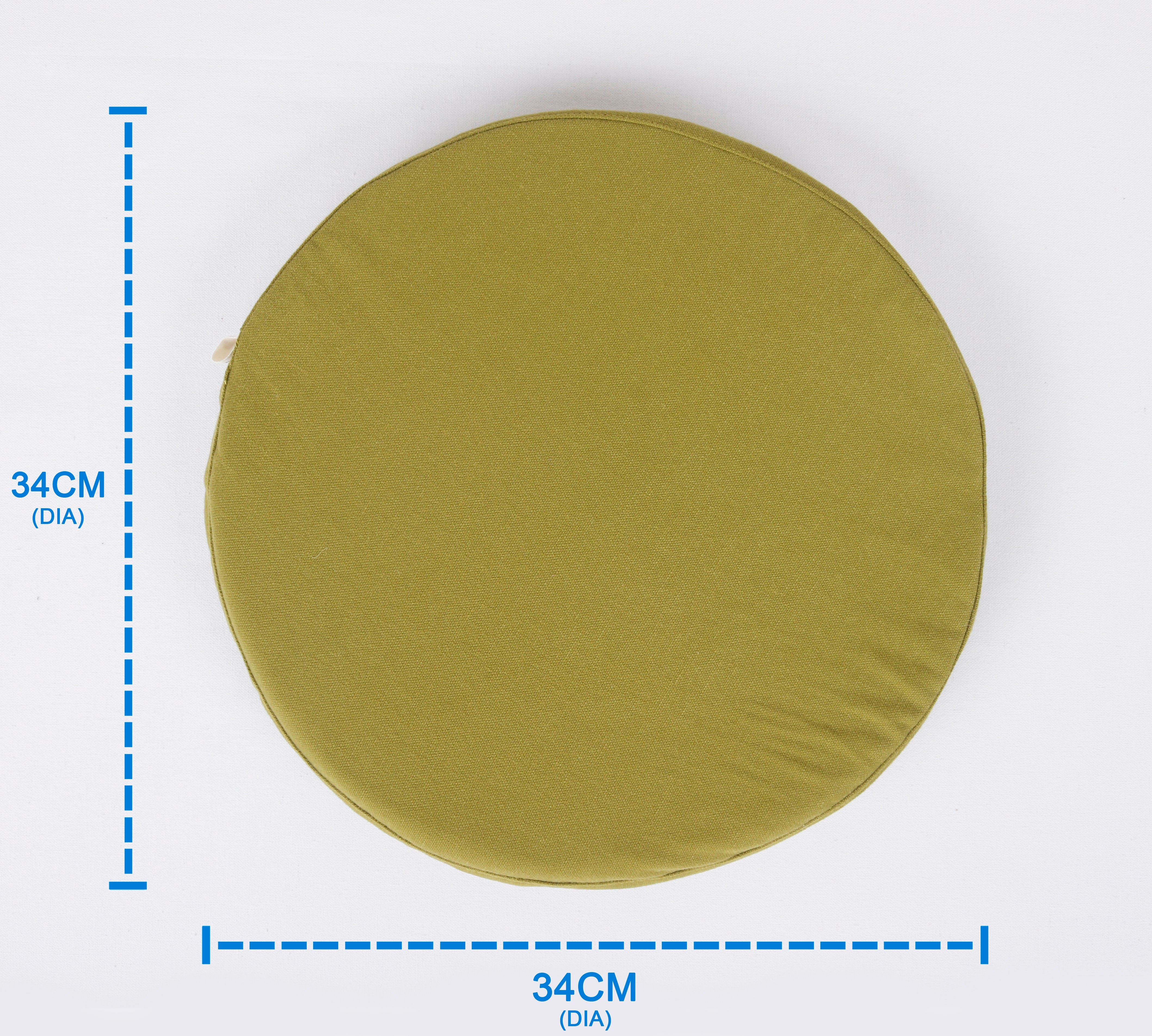 Cotton Green Round Chair Pad Pack of 2