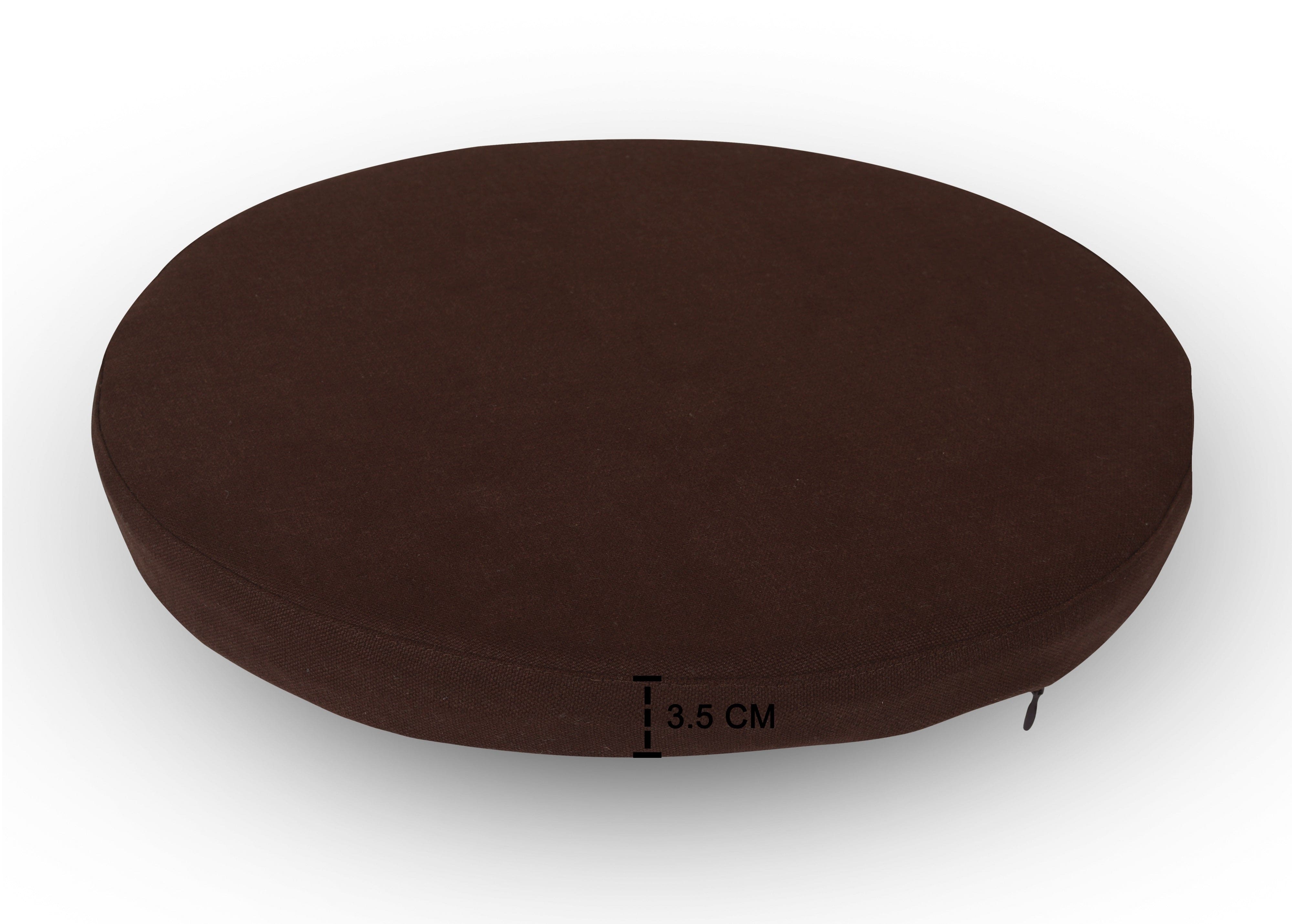 Cotton Brown Round Chair Pad Pack of 2