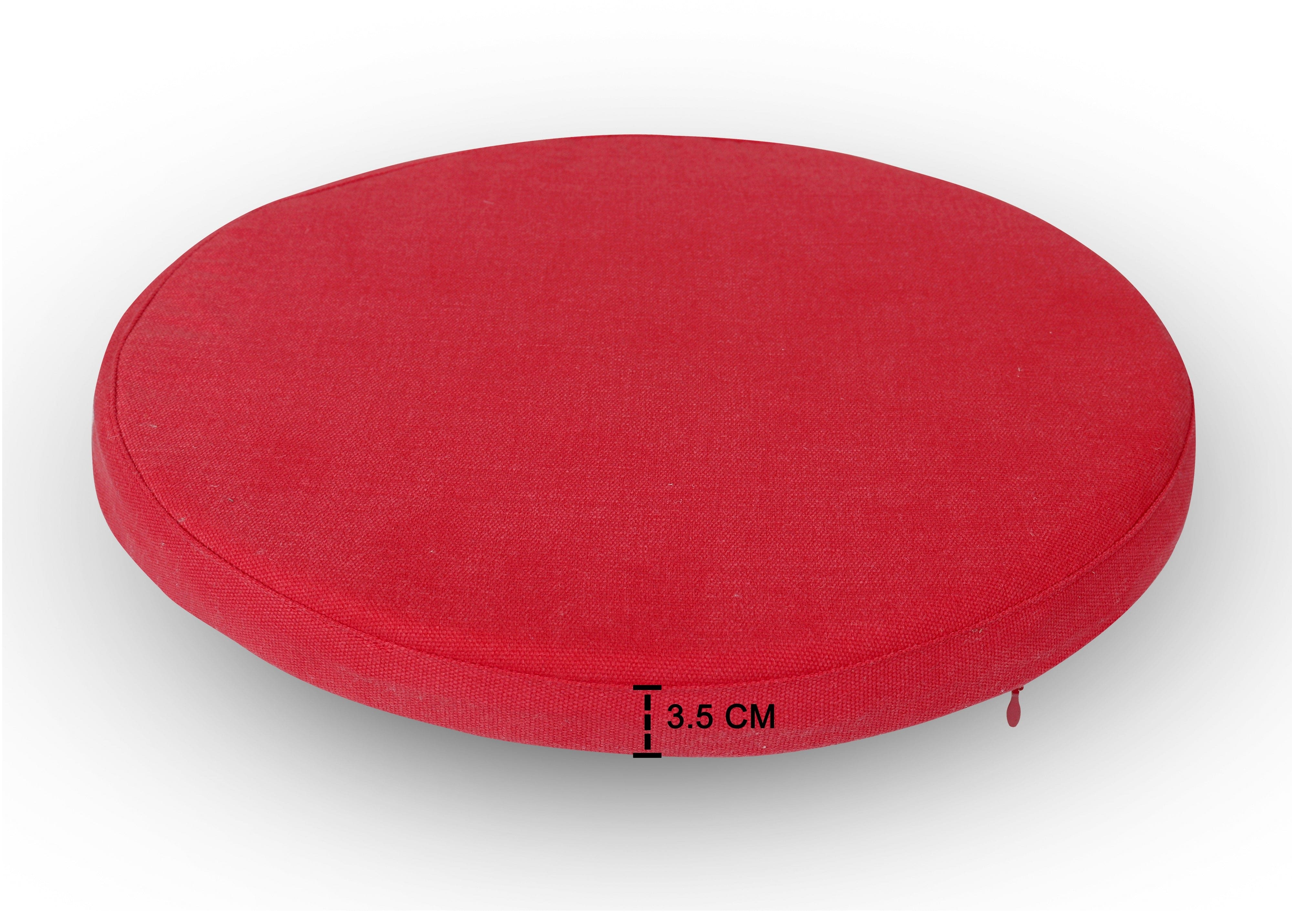 Cotton Red Round Chair Pad Pack of 2