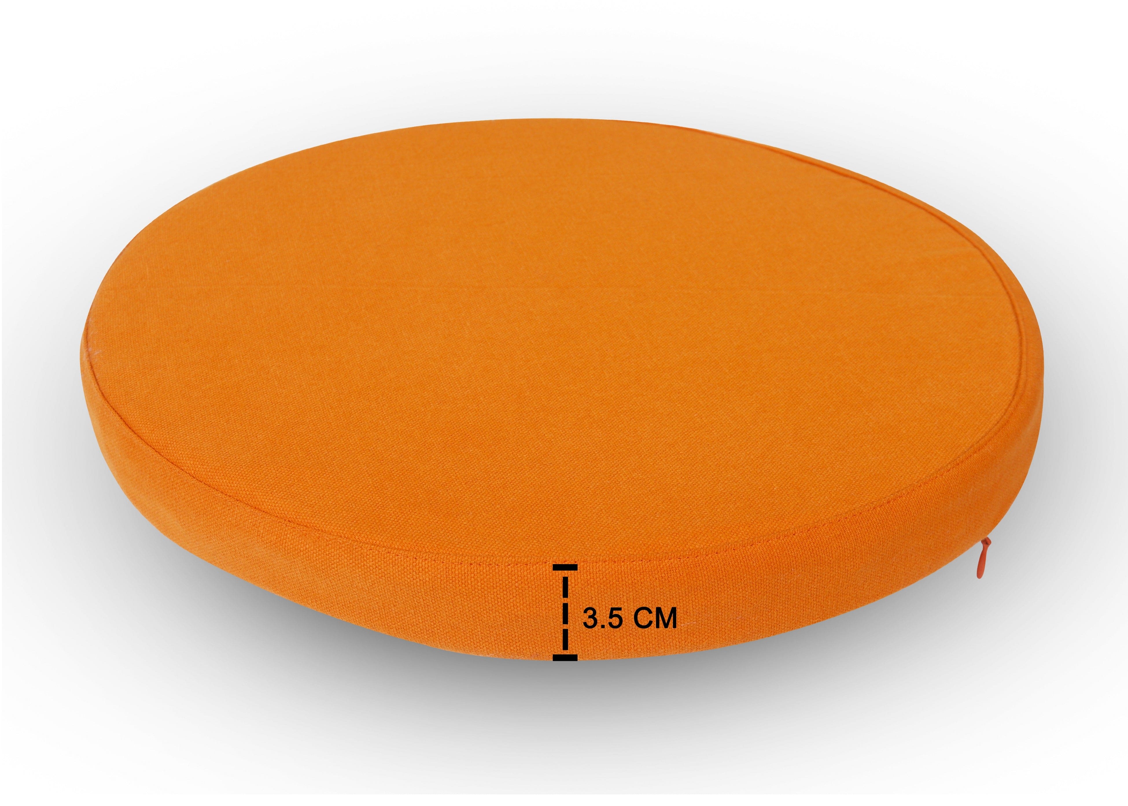 Cotton Round Orange Chair Pad Pack of 2
