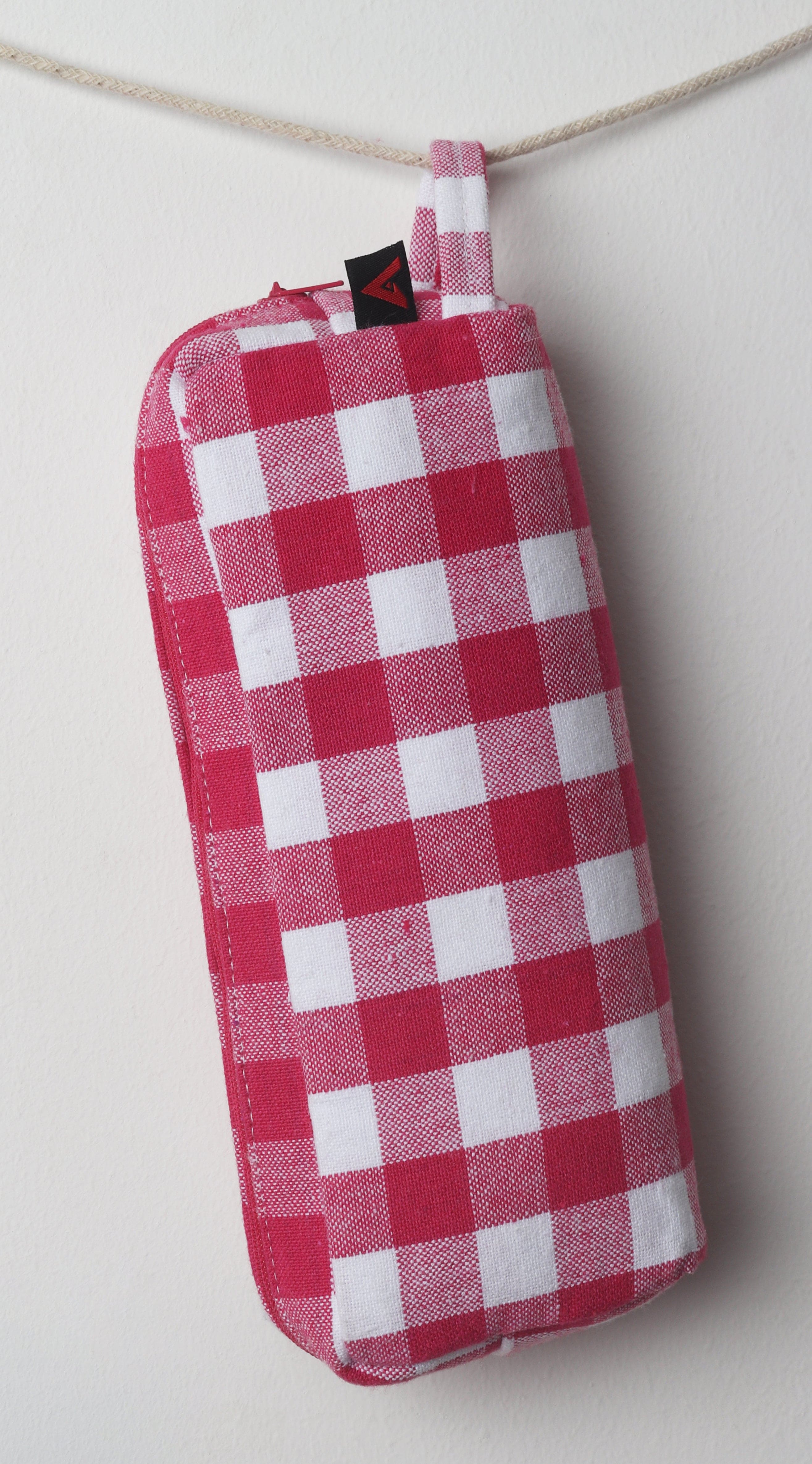 Cotton Rose Checked Pencil Pouches - Pack of 2 pcs