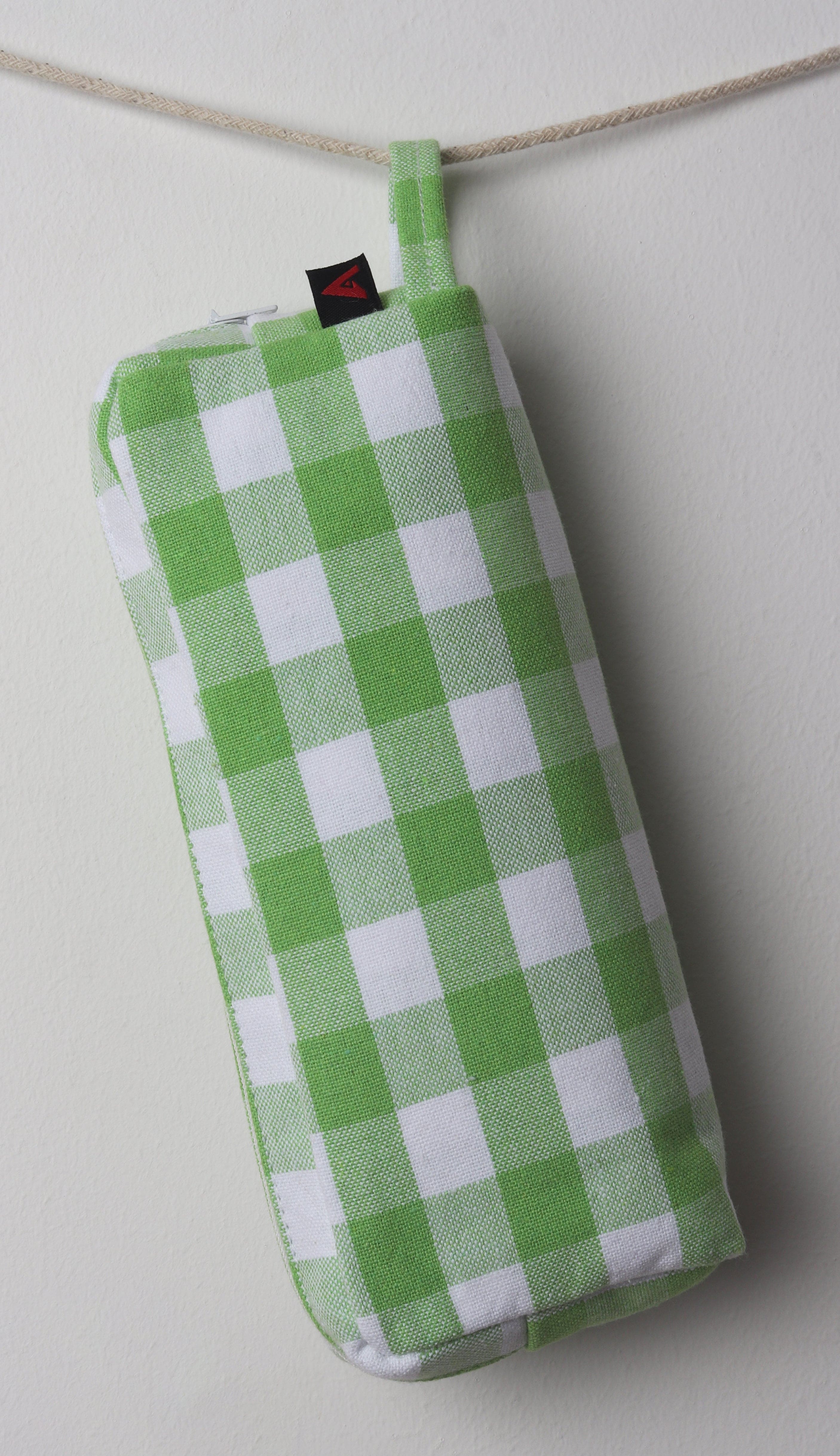 Cotton Green Checked Pencil Pouches - Pack of 2 pcs