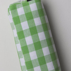 Cotton Green Checked Pencil Pouches - Pack of 2 pcs