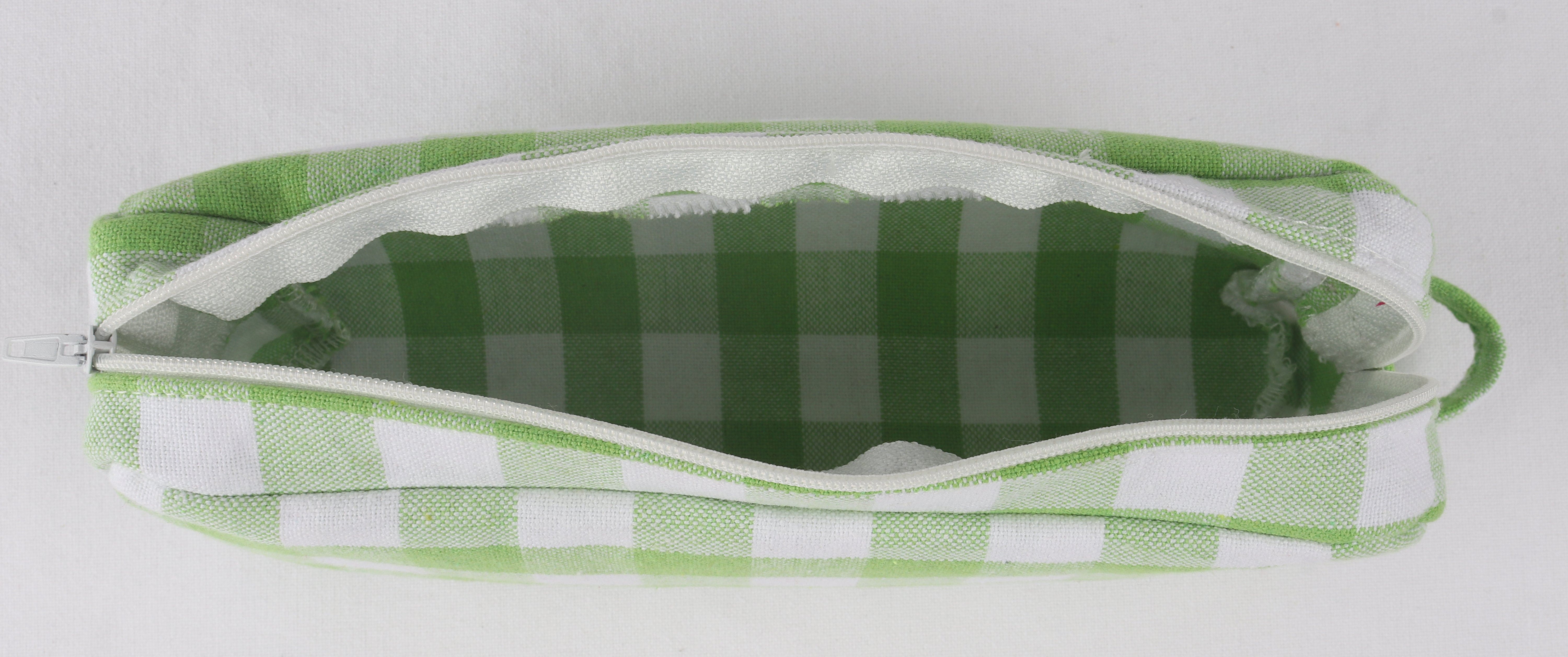 Cotton Green Checked Pencil Pouches - Pack of 2 pcs
