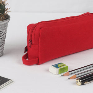 Cotton Red Pencil Pouches - Pack of 2 pcs