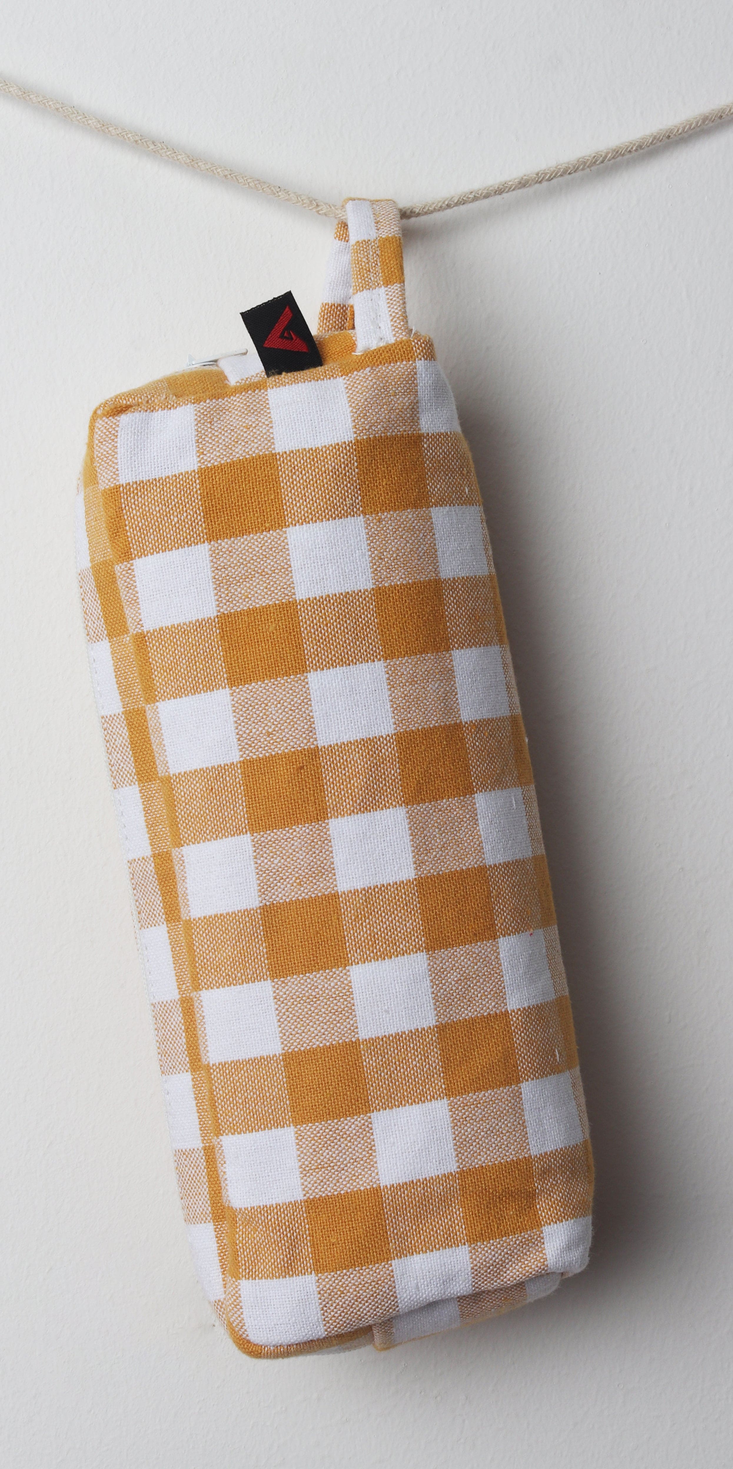 Cotton Orange Checked Pencil Pouches