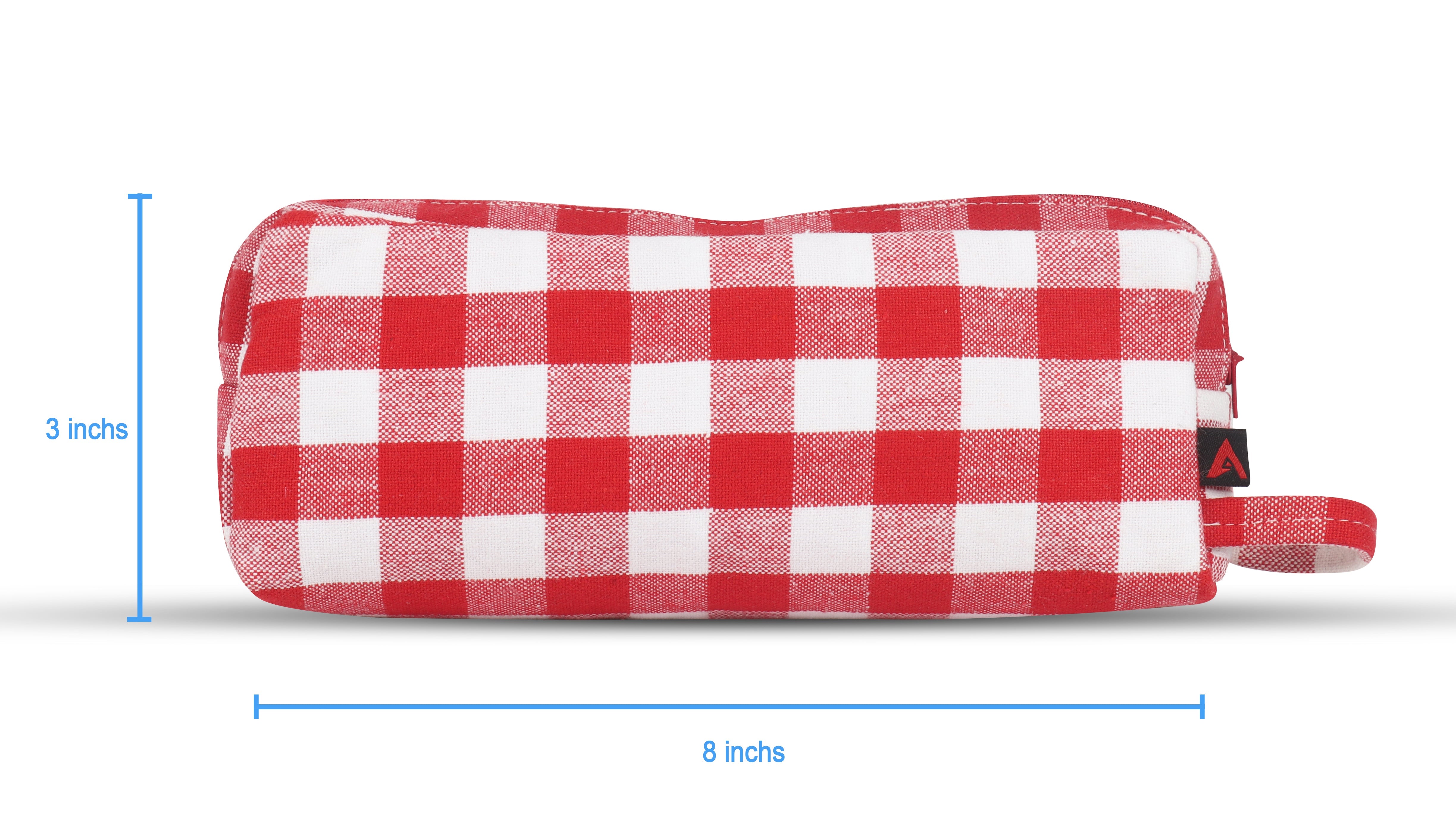 Cotton Red White Pencil Pouches - Pack of 2 pcs