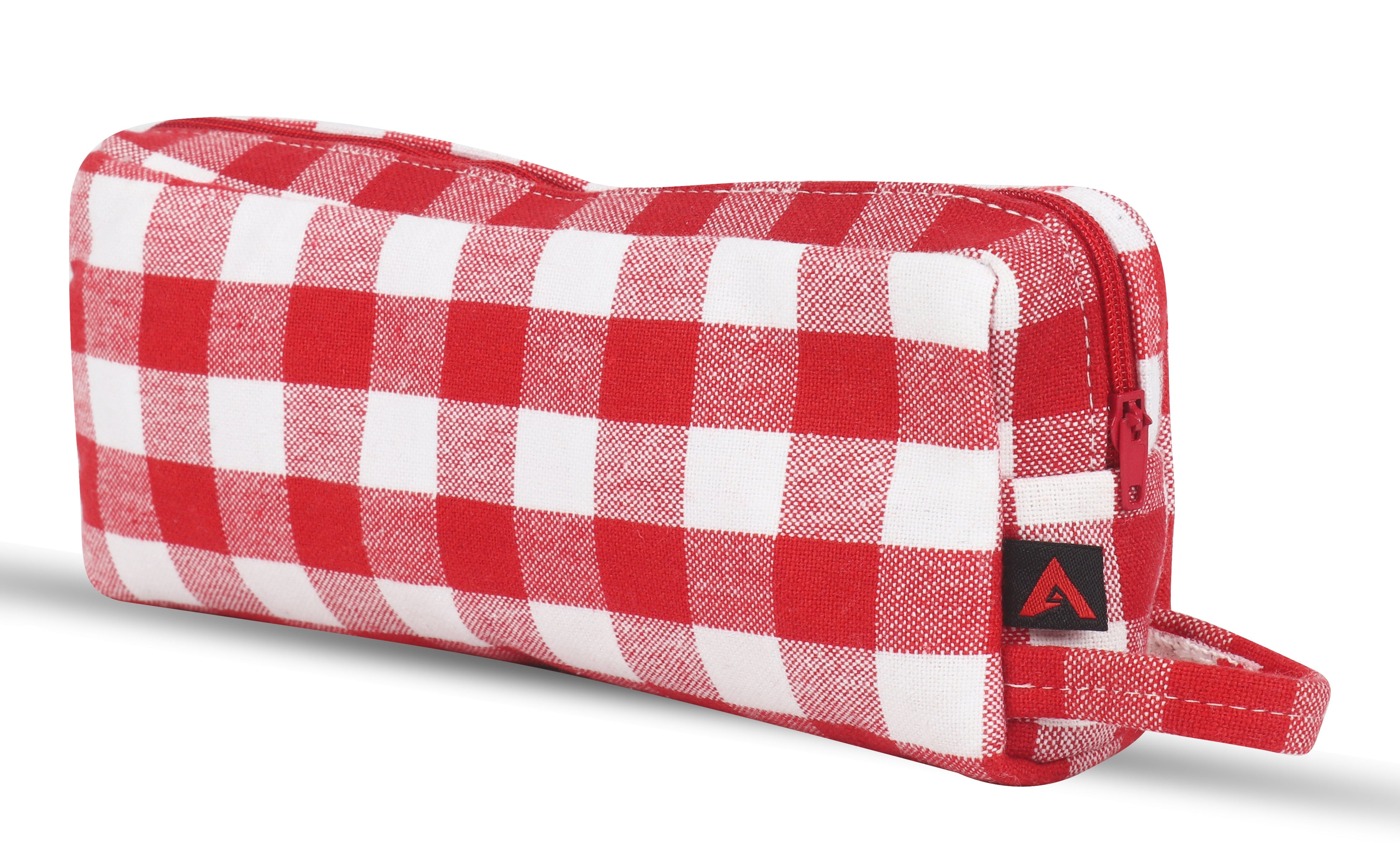 Cotton Red White Pencil Pouches - Pack of 2 pcs