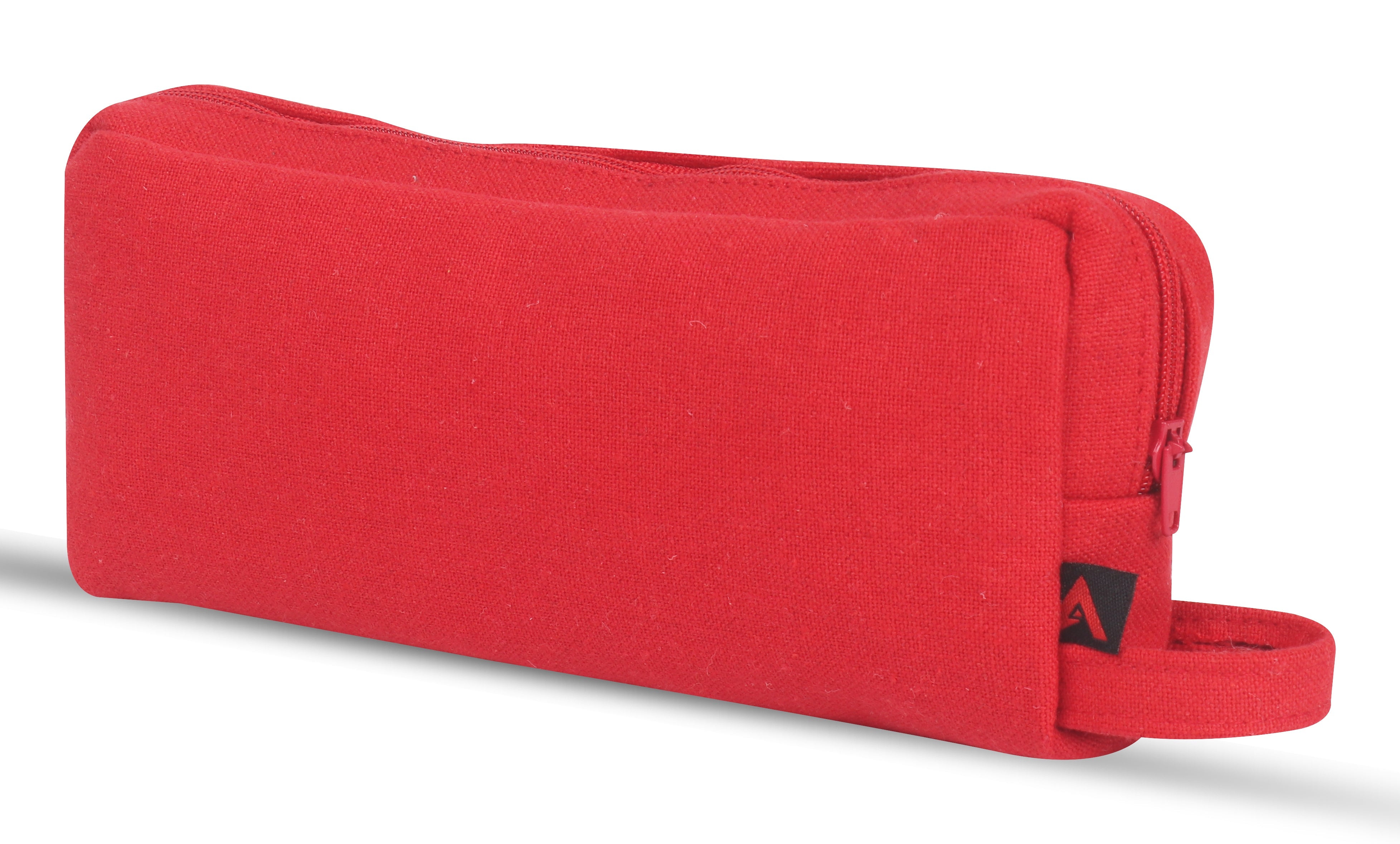 Cotton Solid Red Pencil Pouches - Pack of 2 pcs