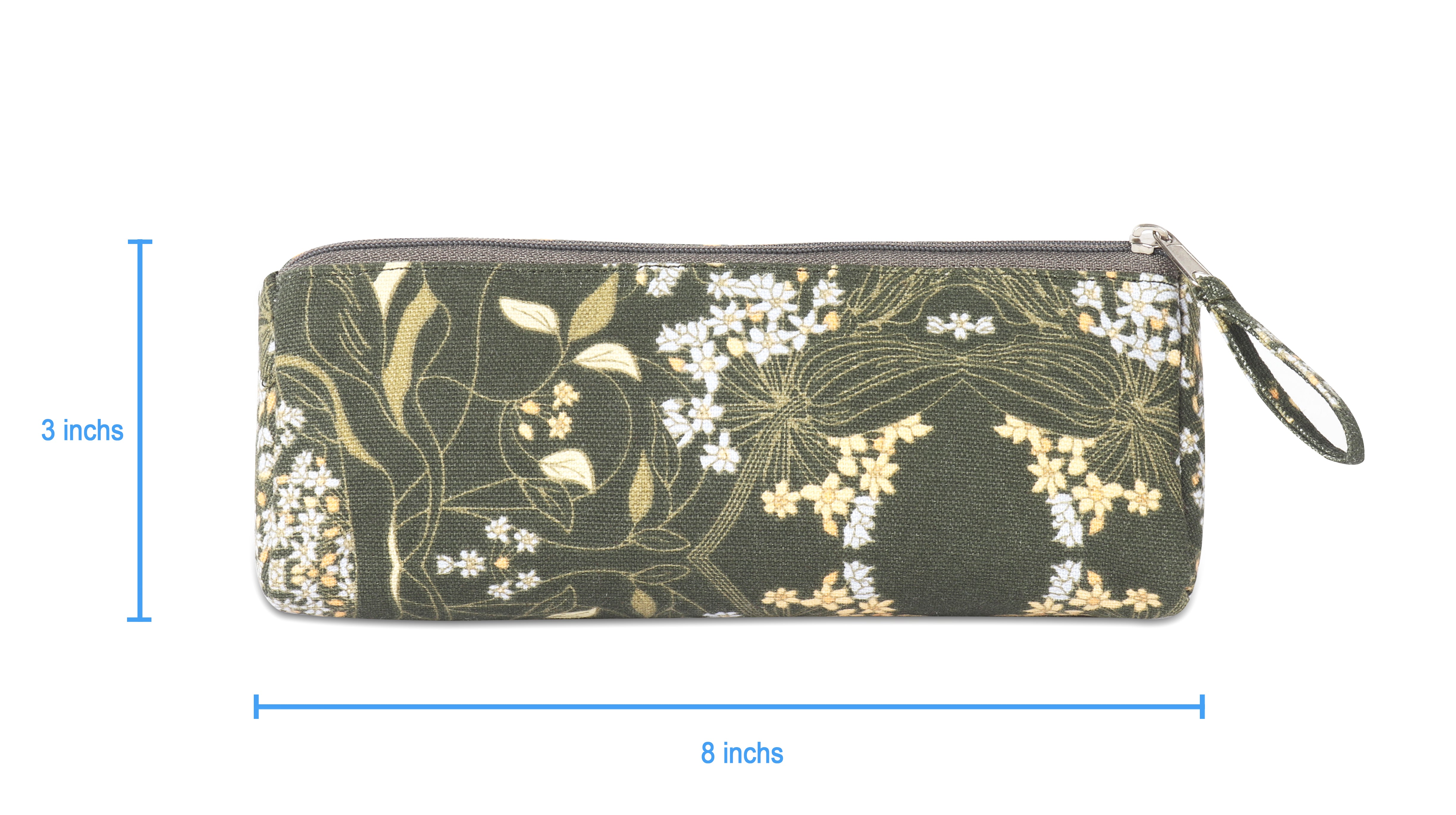 Cotton Green Floral Pencil Pouches - Pack of 2 pcs