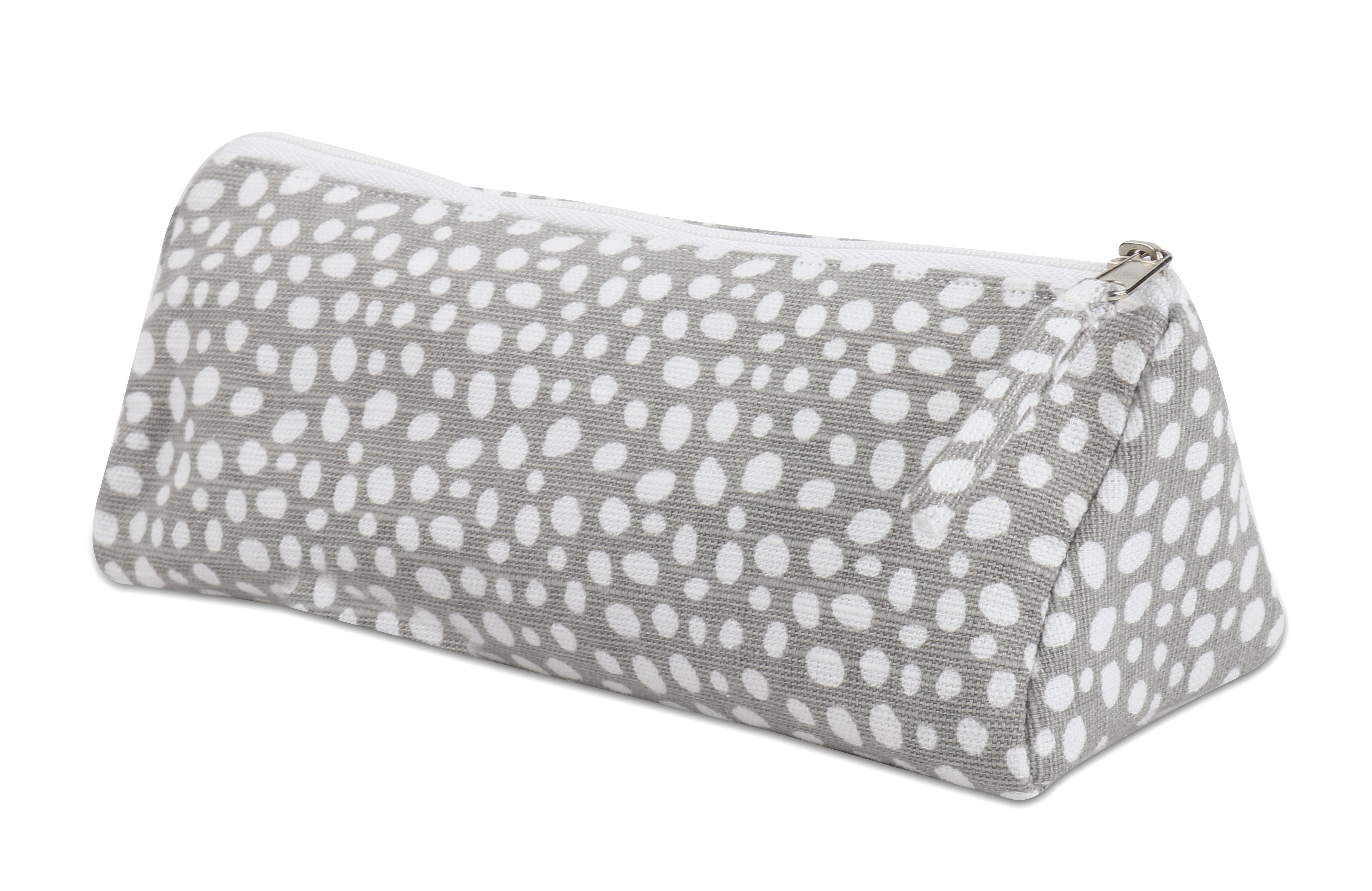 Cotton Ash Grey Dot Pencil Pouches - Pack of 2 pcs