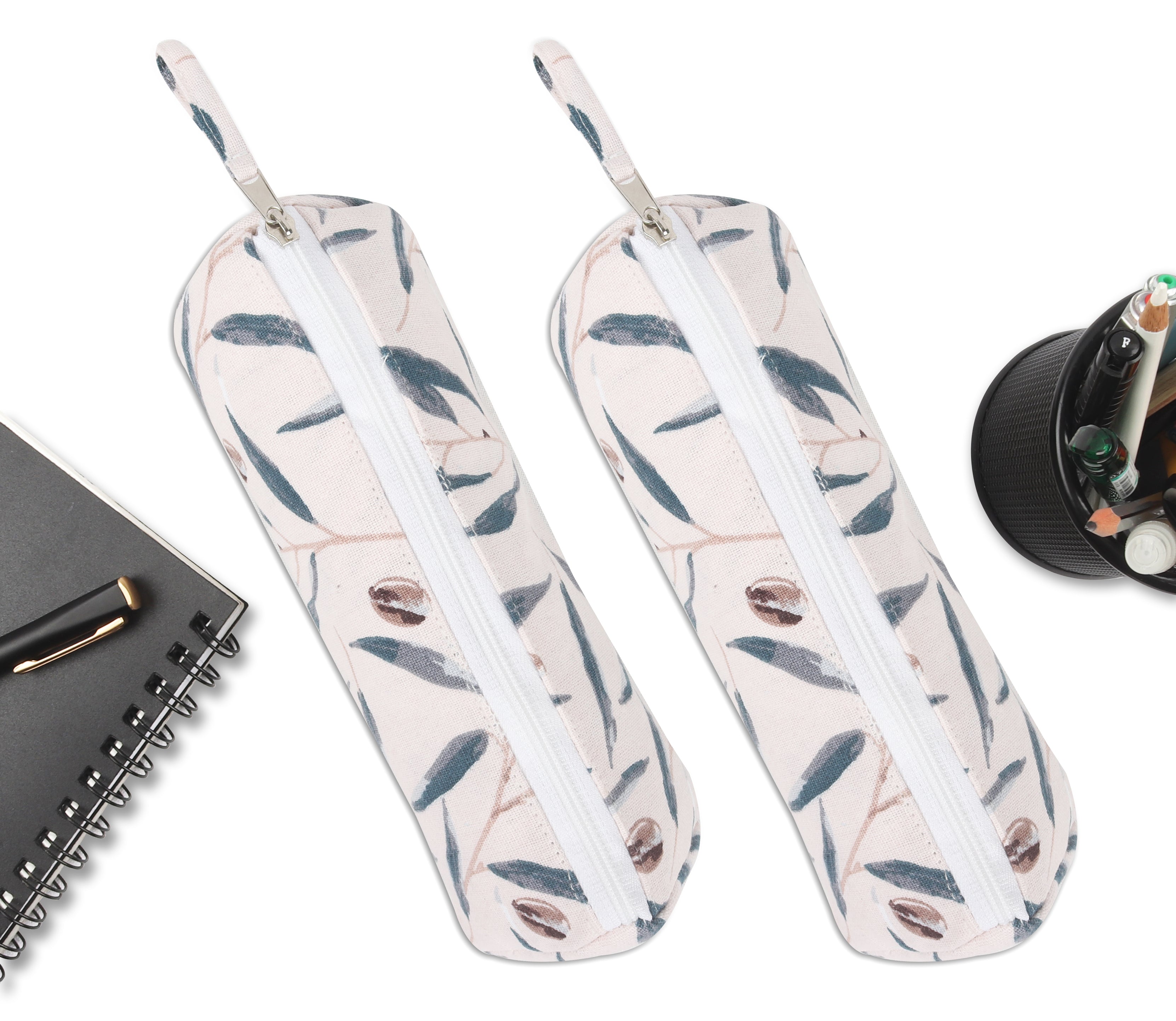 Cotton Floral Pencil Pouches - Pack of 2 pcs