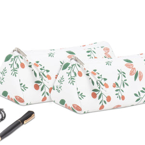 Cotton White & Red Pencil Pouches - Pack of 2 pcs