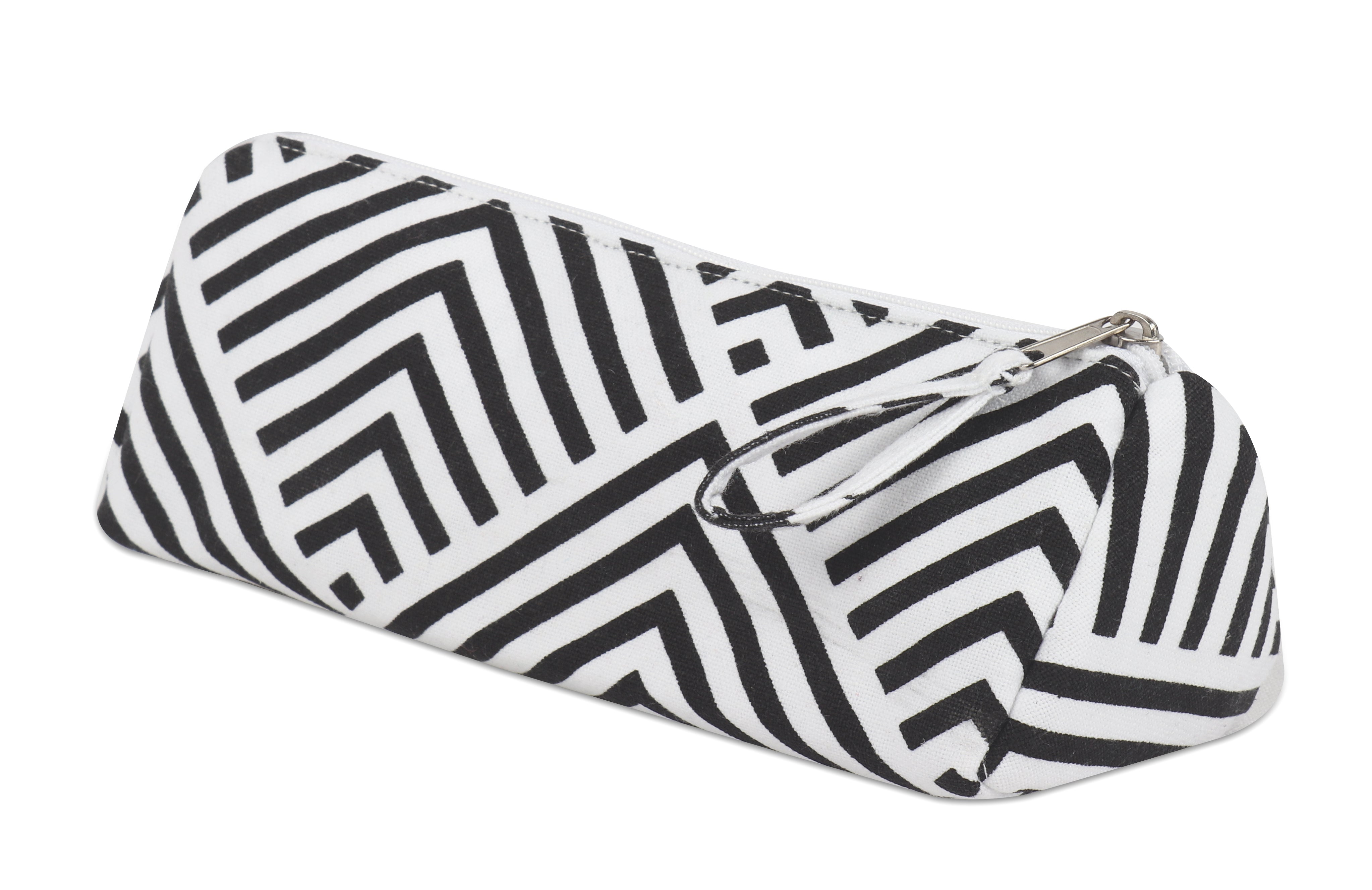 Cotton Black Checked Pencil Pouches - Pack of 2 pcs