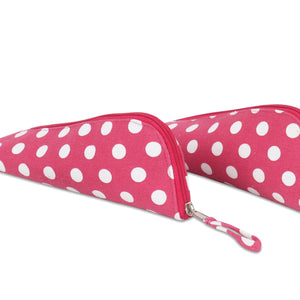 Cotton White & Rose Dot Pencil Pouches - Pack of 2 pcs